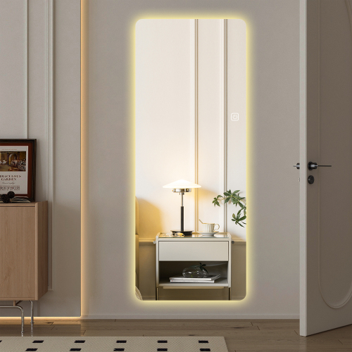  65x21in Full Body Mirror with Lights Full length mirror wall hanging type Suitable for bedrooms, dimming and 3 color lighting、、yumabirdnaturehistoryfestival