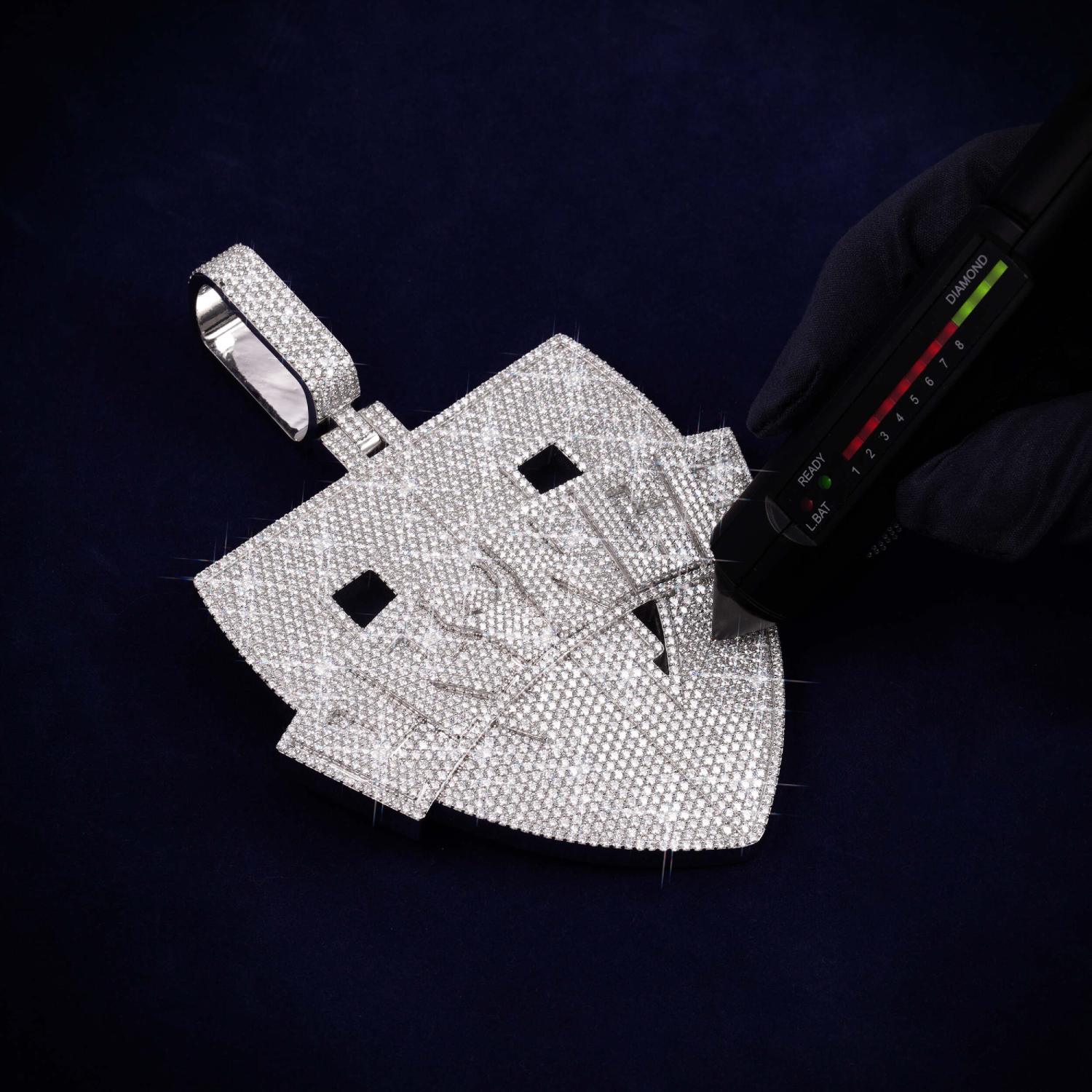 PRINCE Custom Logo Moissanite Pendant 14K Gold、mySite、hinf8tx79