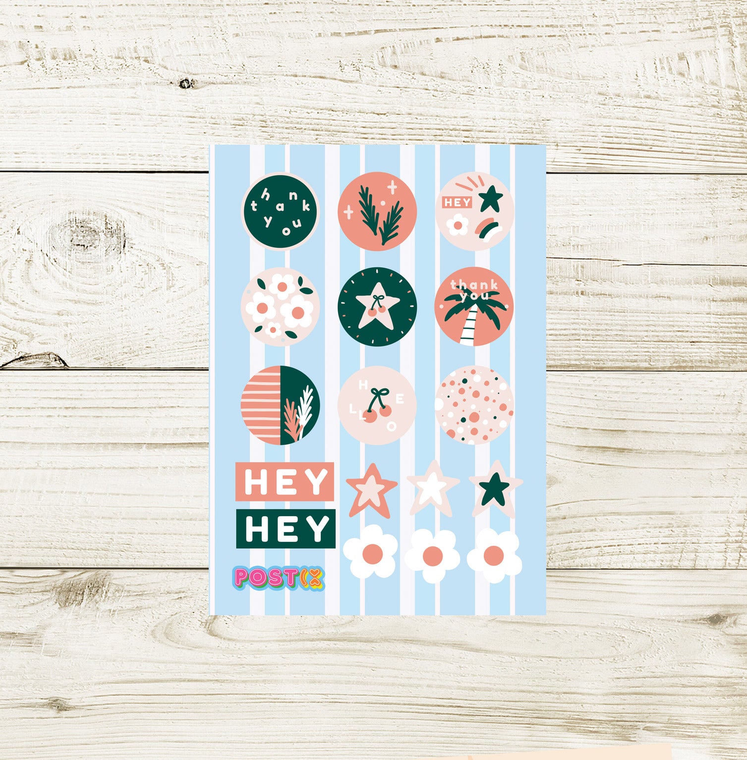  Summer Envelope Seals Mini Sticker Sheet、mySite、ghnorth