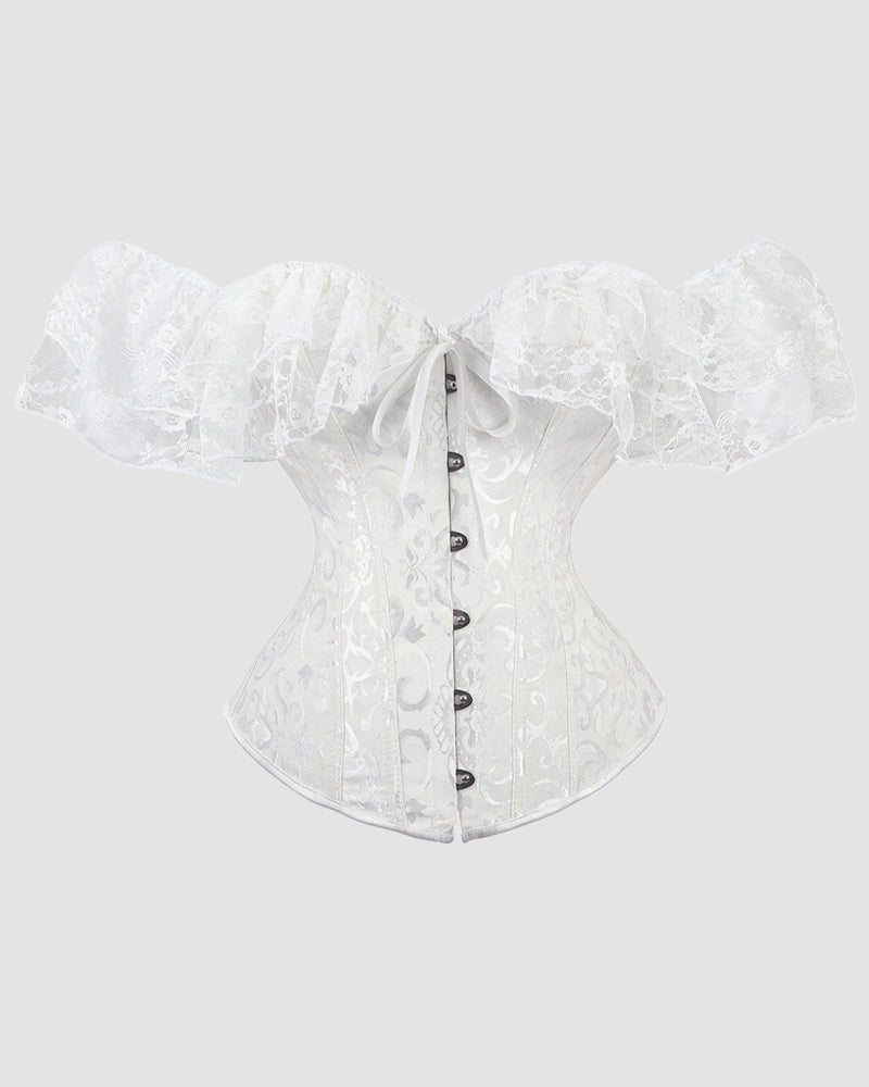 1950s 12 Boned Cotton Jacquard Lace Corset、mySite、bengalsvssteelers