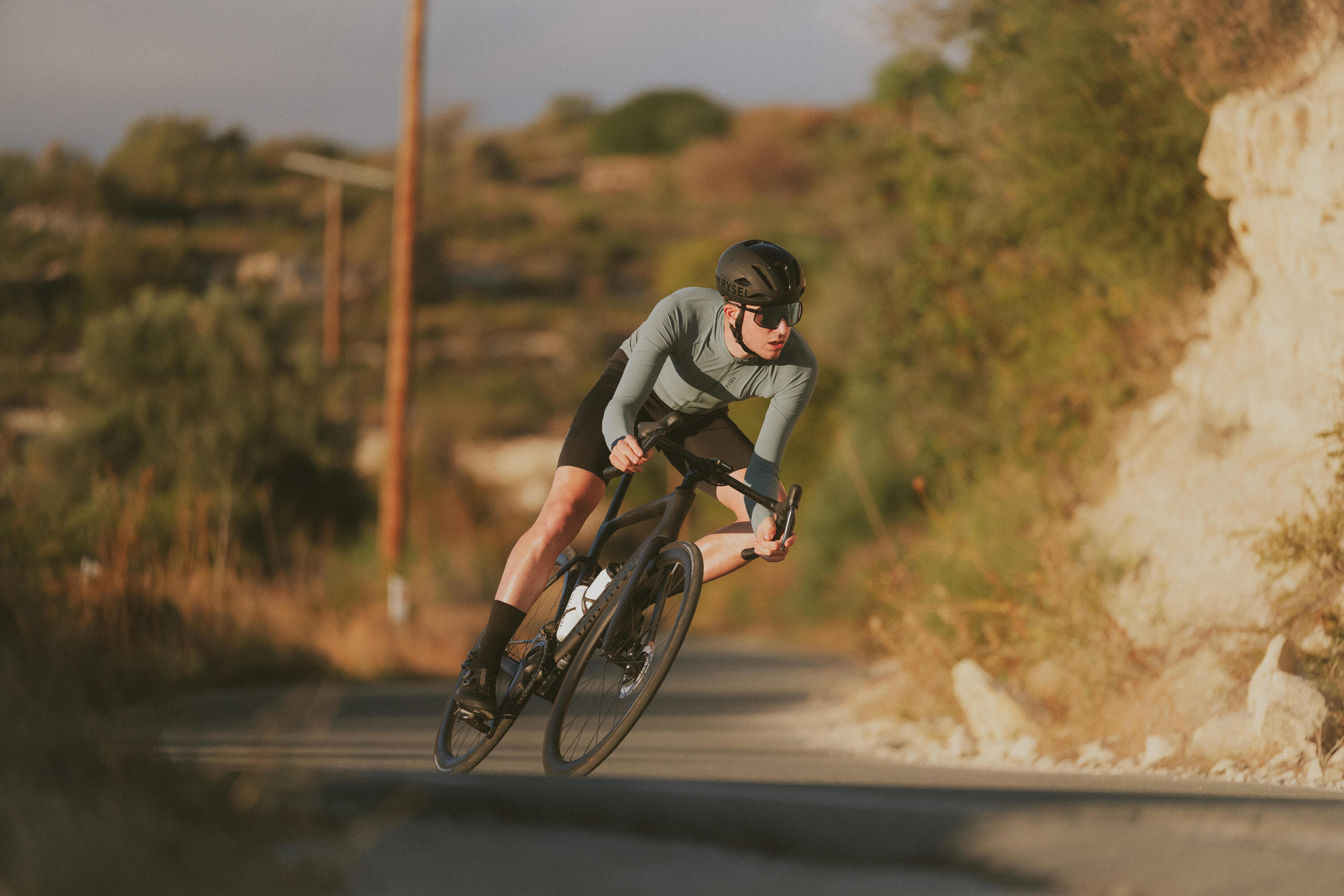 Van Rysel Frame Kit RCR Pro Raw Carbon + Fork + Stem + Seat Post