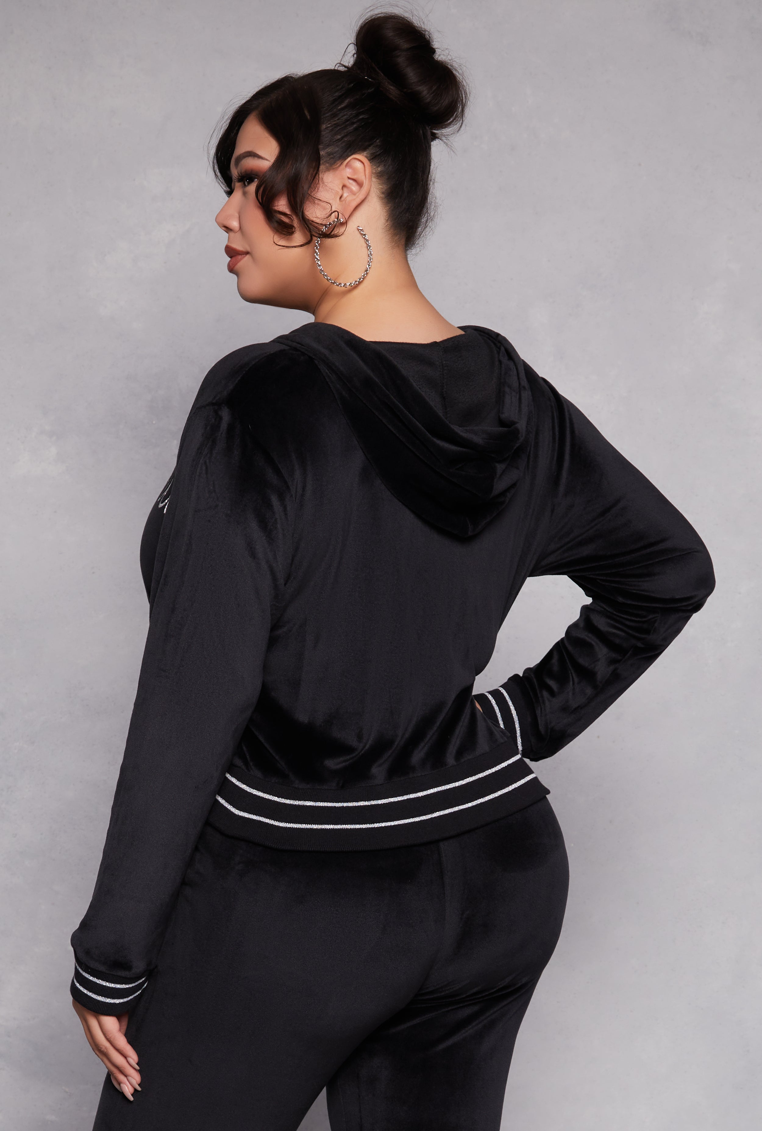 Plus Size Rocawear Velour Zip Front Hoodie、mySite、camillekostekn