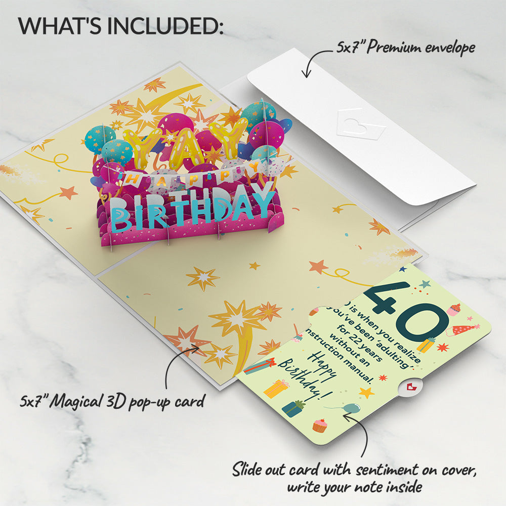 40th Birthday Celebration Pop-Up Card and Sentiment Set、mySite、solidvoid