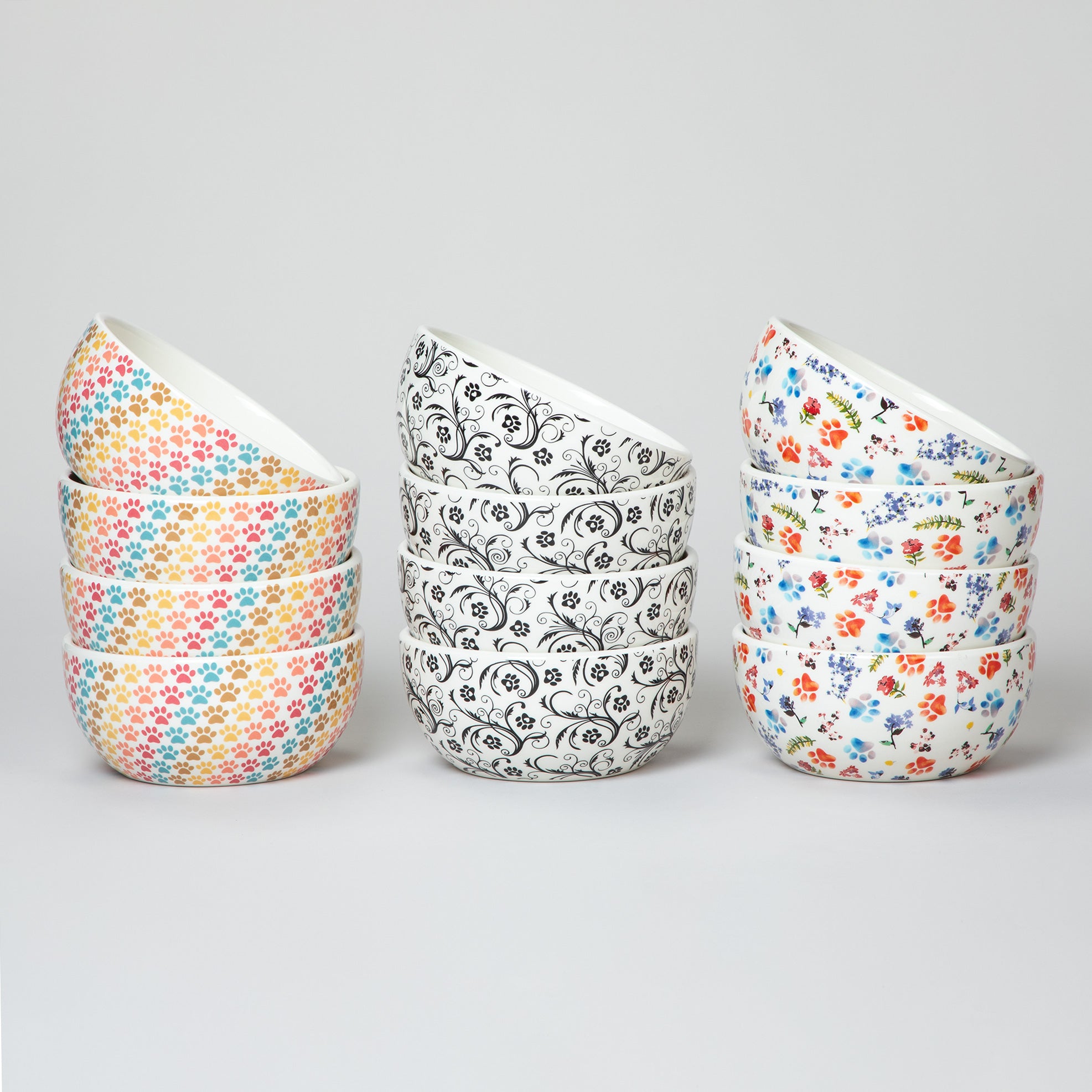 Ceramic Paw Lover Soup or Salad Bowl - Set of 4、mySite、camillekostekn