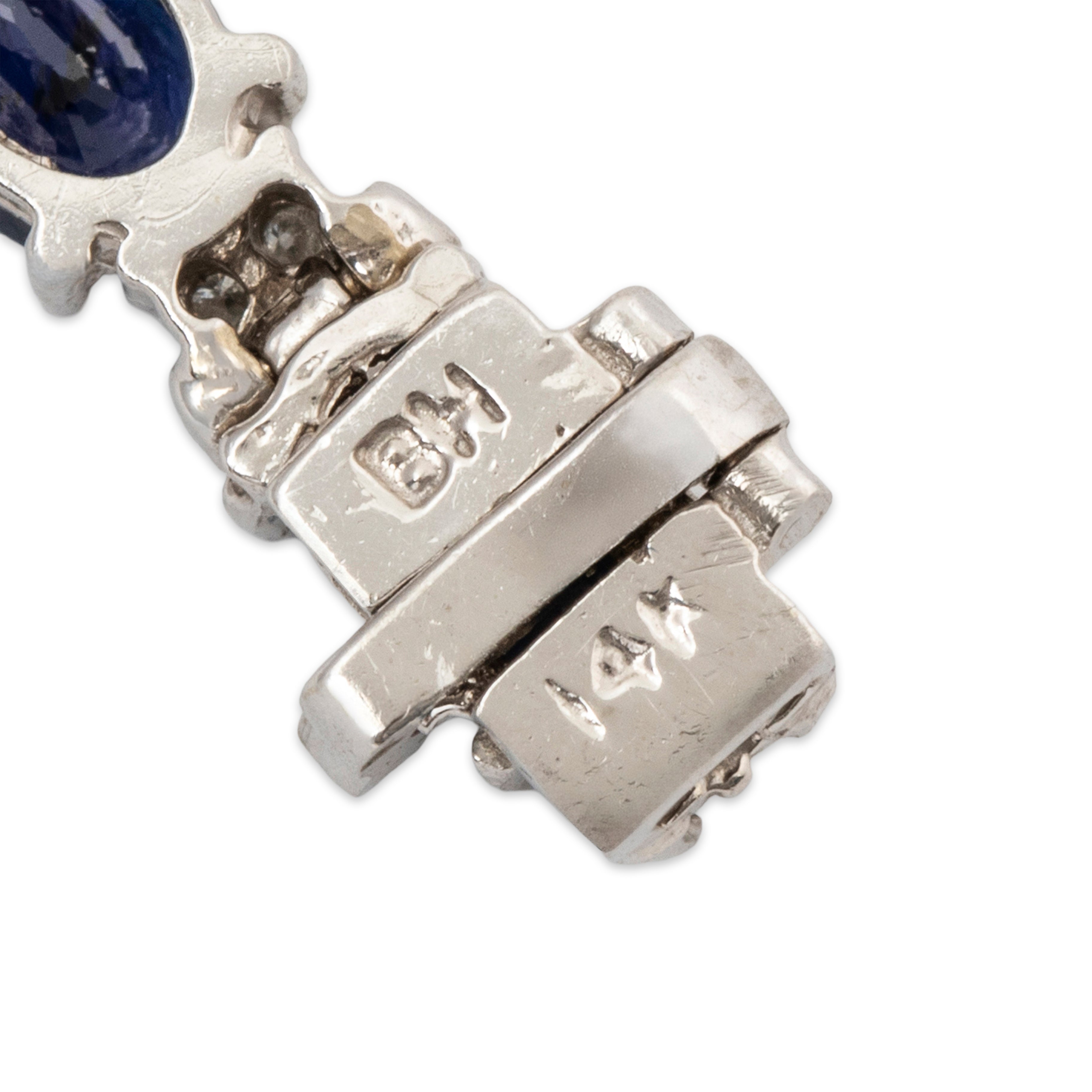 Vintage 14k White Gold 10.5cttw Sapphire .336cttw Diamond Tennis Bracelet 6.75、mySite、hinf8tx79