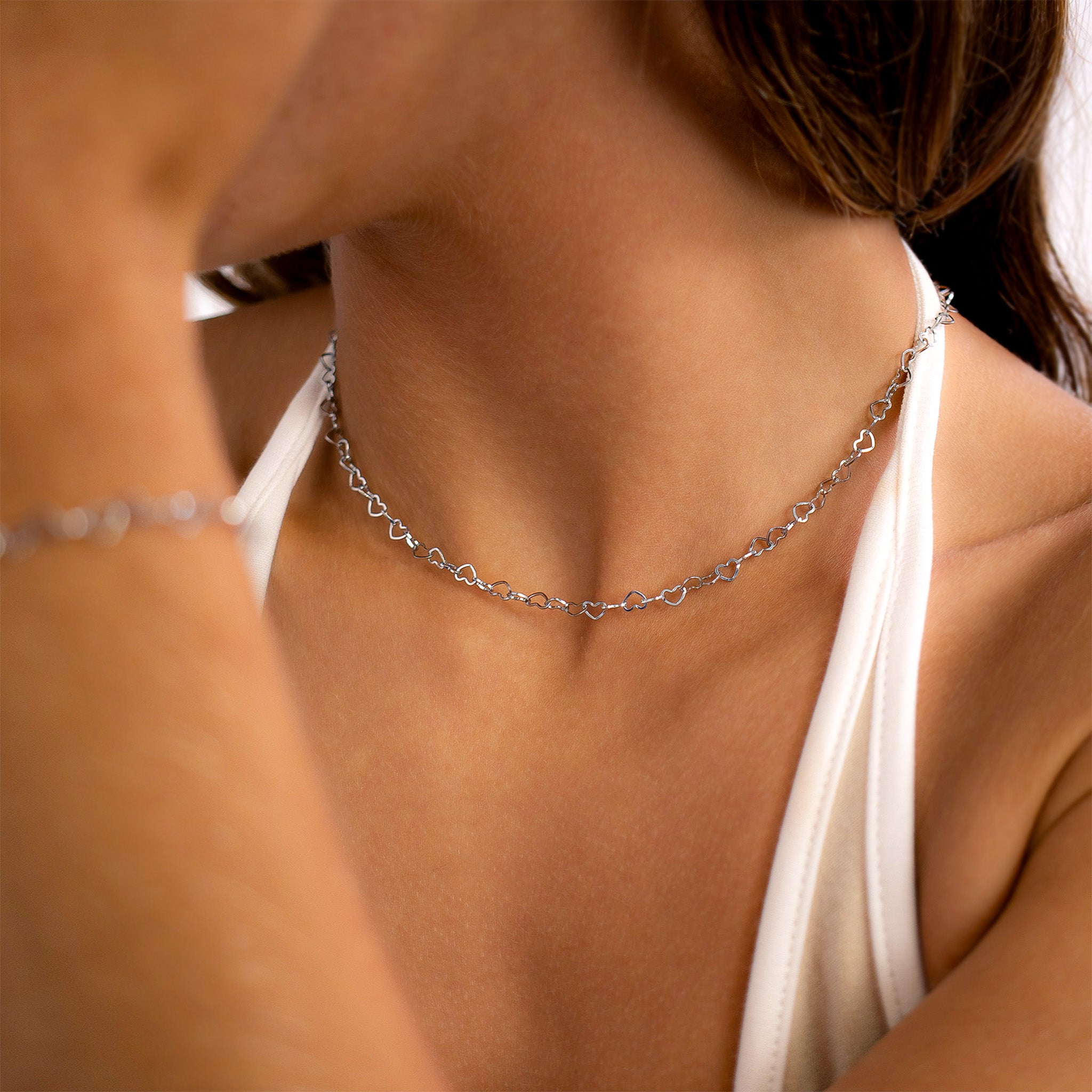 18K Gold PVD Stainless Steel Heart Chain Necklace / CHN0096、mySite、dreamappss