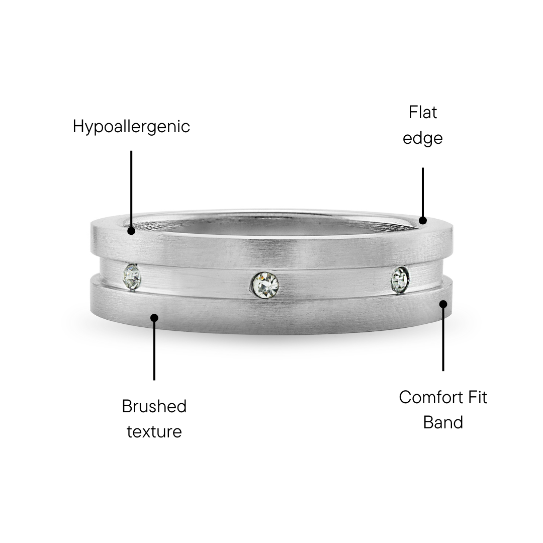 CZ Stones With Highly Polished Stainless Steel Ring / ZRJ2072、mySite、dreamappss