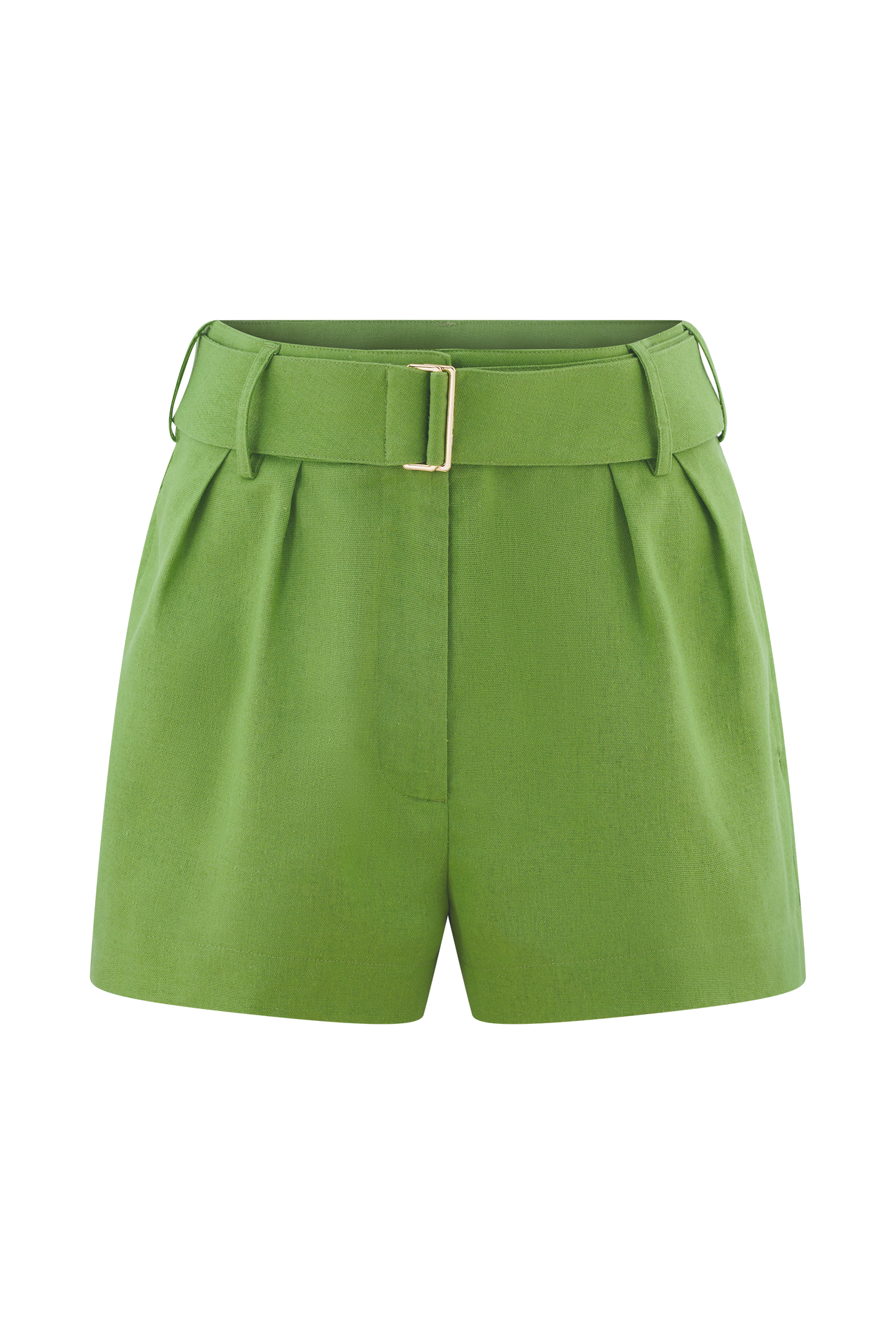 Scout Linen Belted Shorts - Green、mySite、solidvoid
