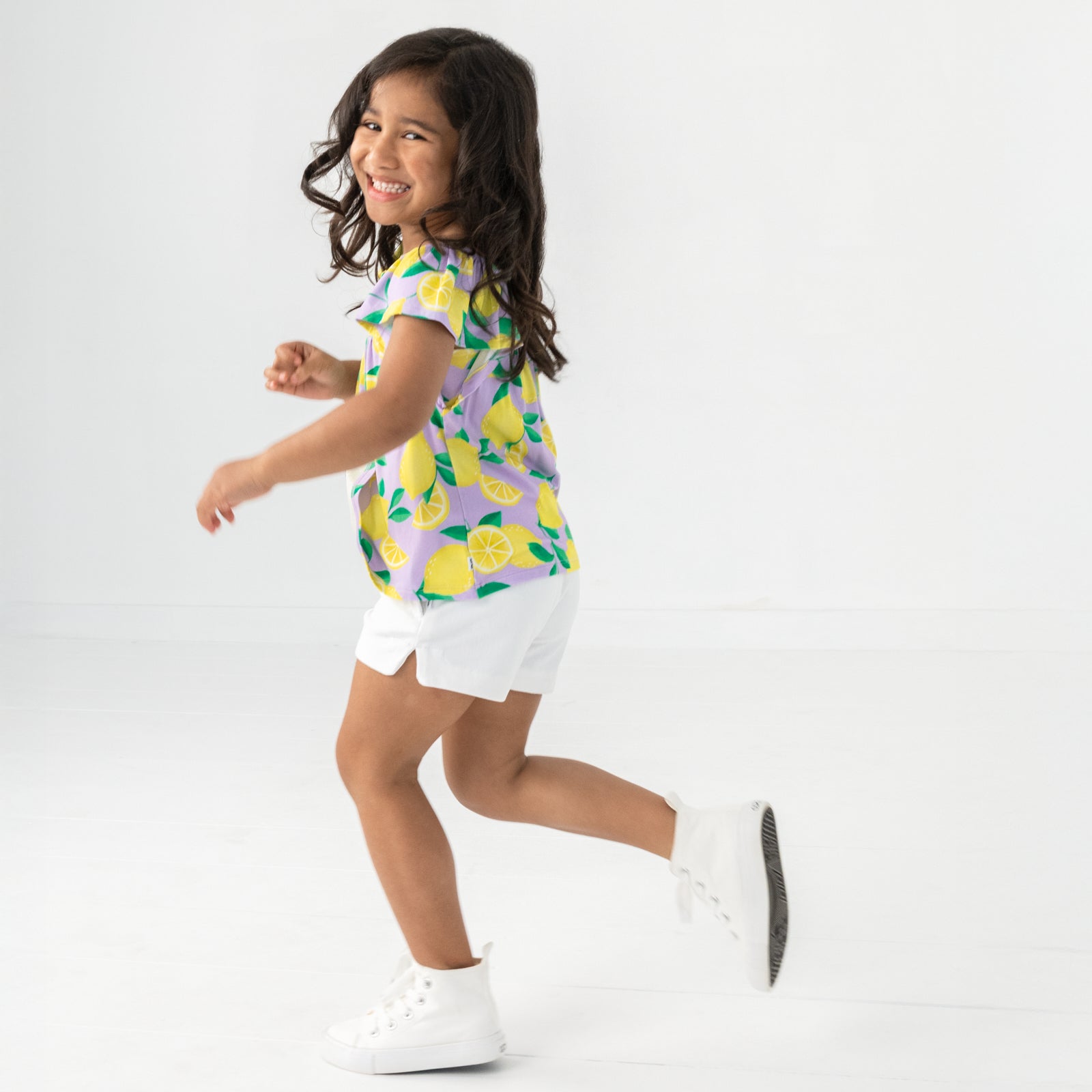  Lavender Sunny Citrus Smocked Flutter Top、mySite、layawaytickets