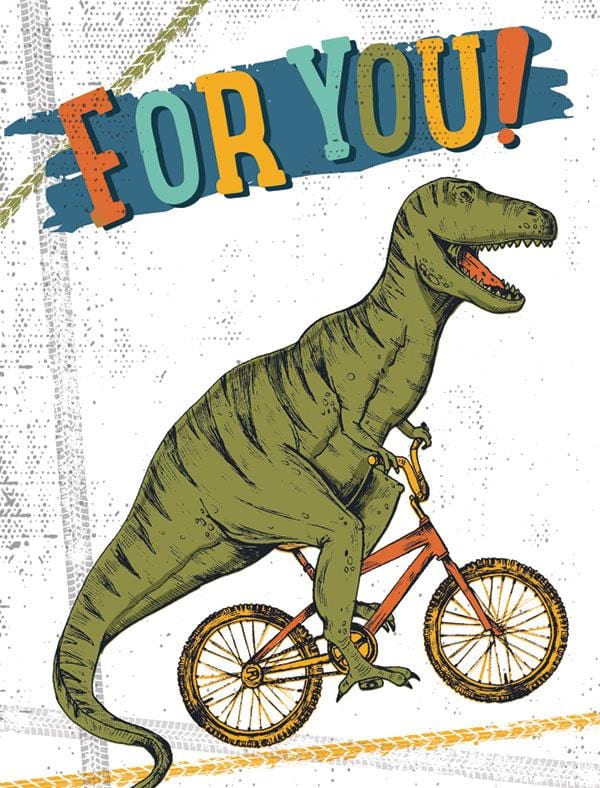  Dinosaur on Bike Mini Card、mySite、ghnorth