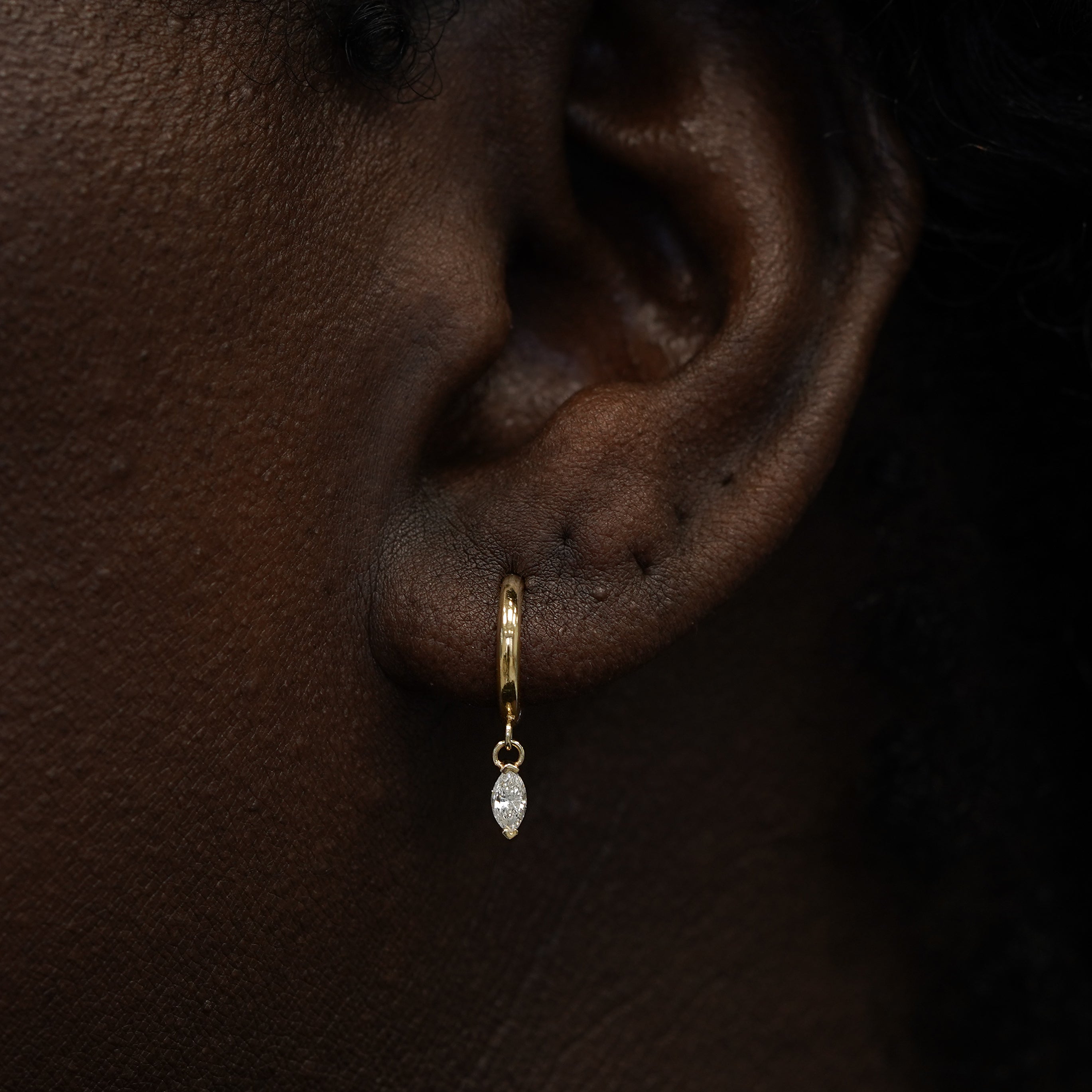 Marquise Lab Diamond Dangle Hoop、mySite、hinf8tx79