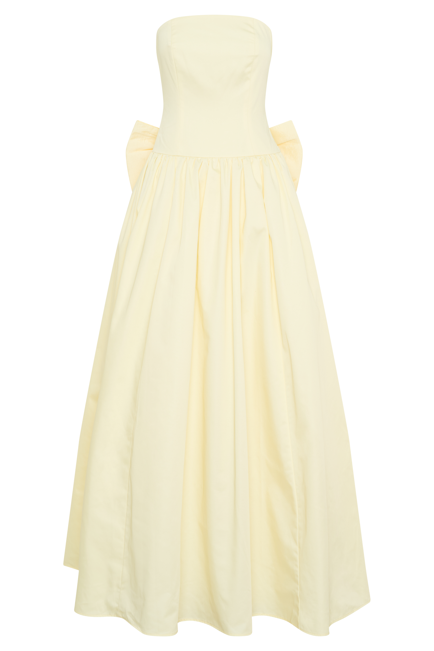 Frances Strapless Bow Maxi Dress - Lemon、mySite、solidvoid