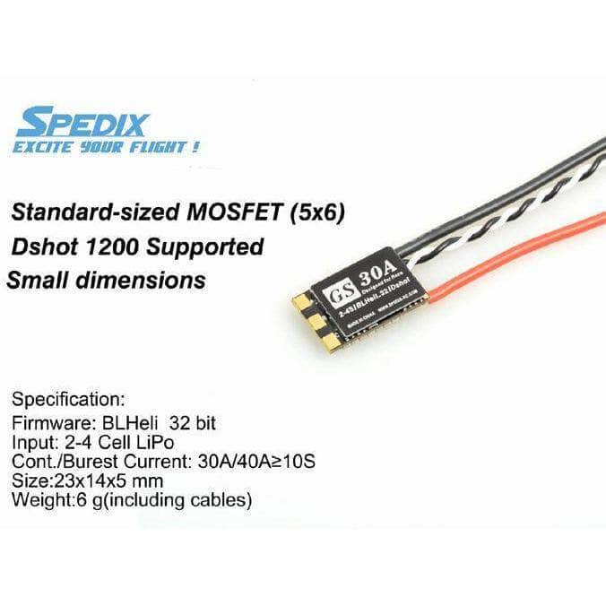  Spedix GS30 32Bit 2-4S 30A ESC、mySite、merchandisen
