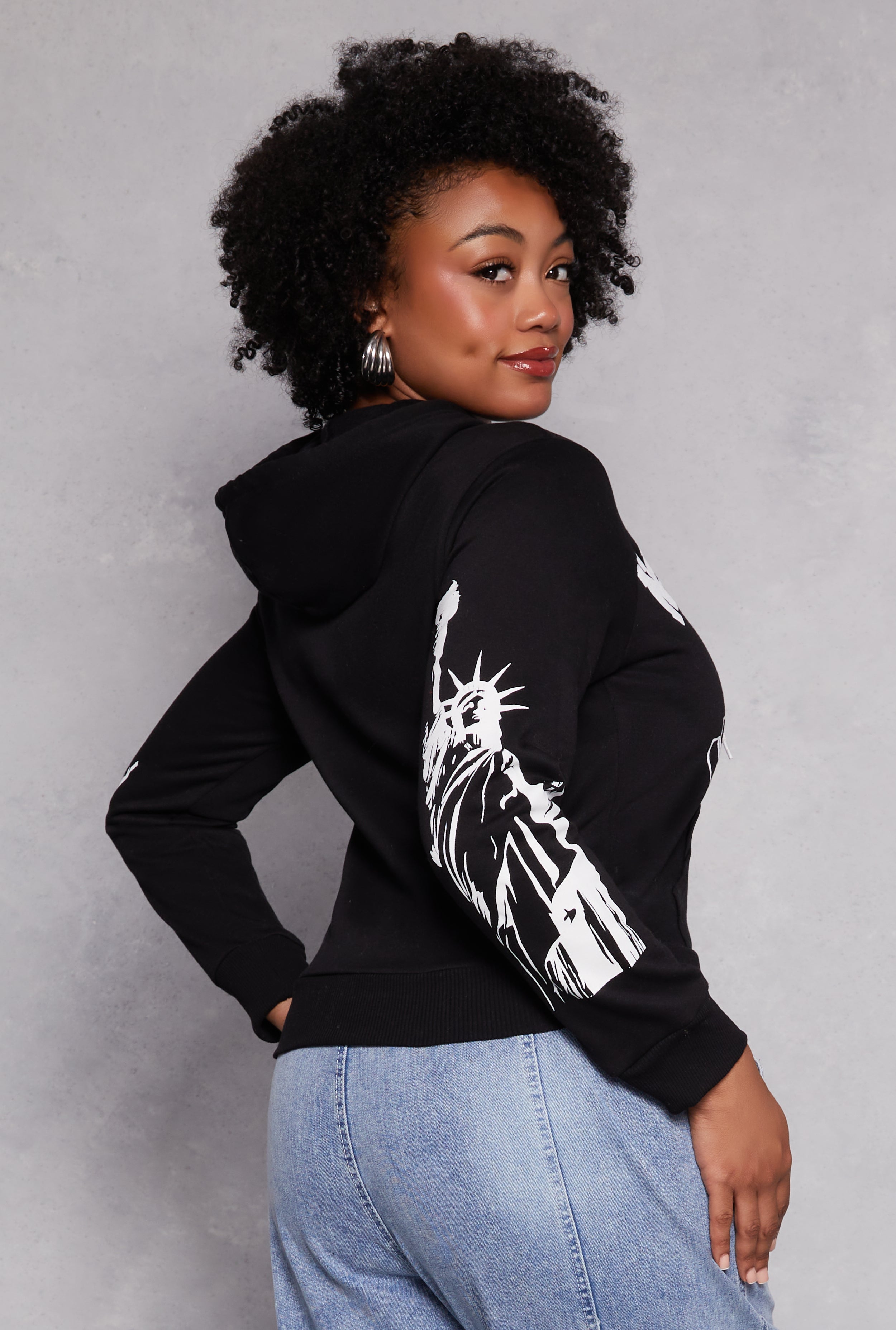 Plus Size New York City Graphic Hoodie、mySite、camillekostekn