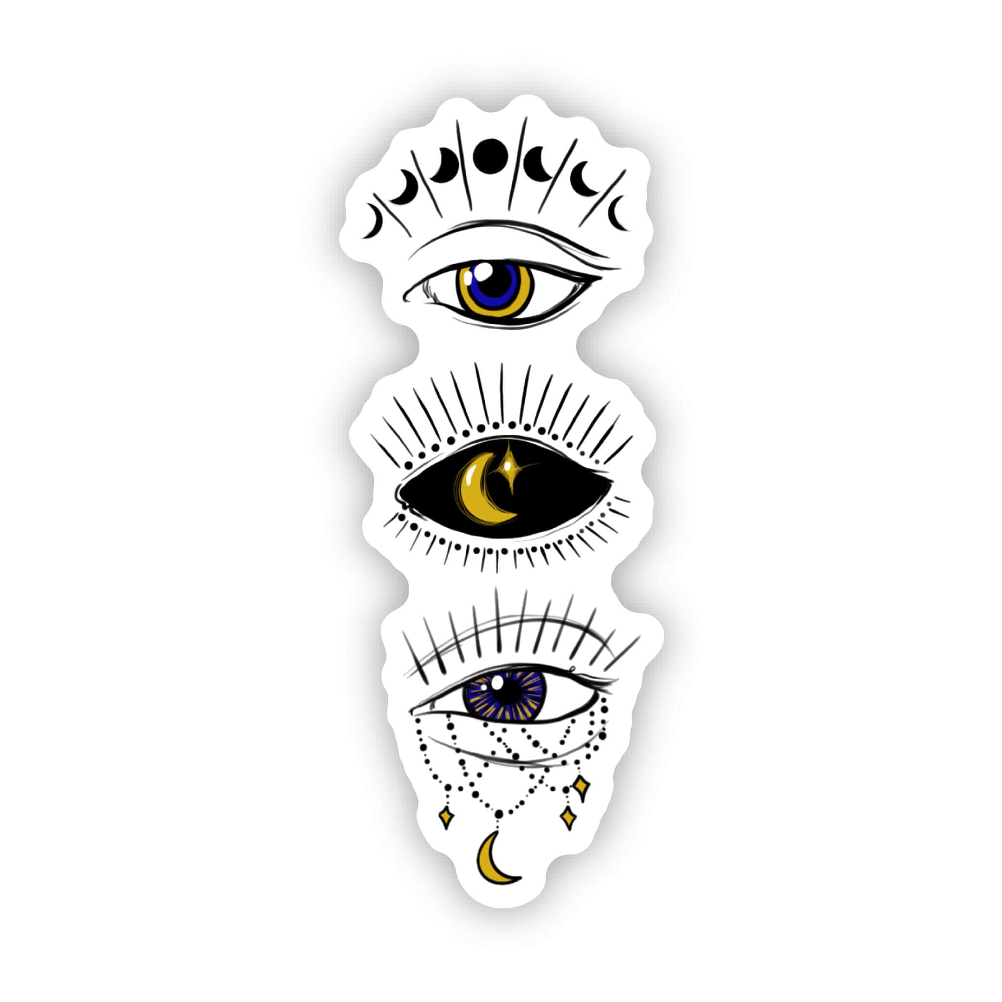  Abstract Evil Eye Sticker - Black and Gold、mySite、ghnorth