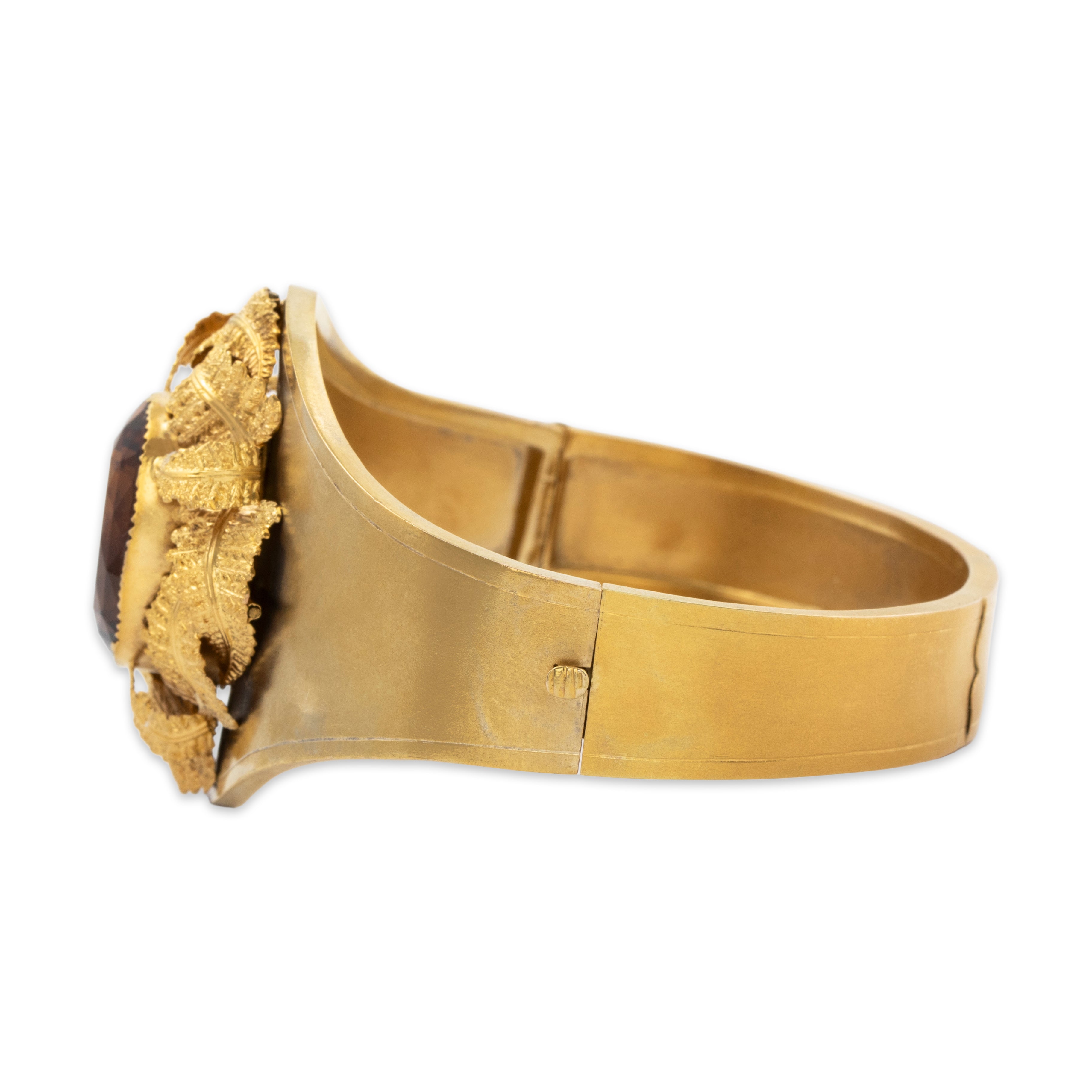 Antique Victorian 14k Yellow Gold 15.96ct Citrine Statement Hinged Bracelet 6.5、mySite、hinf8tx79