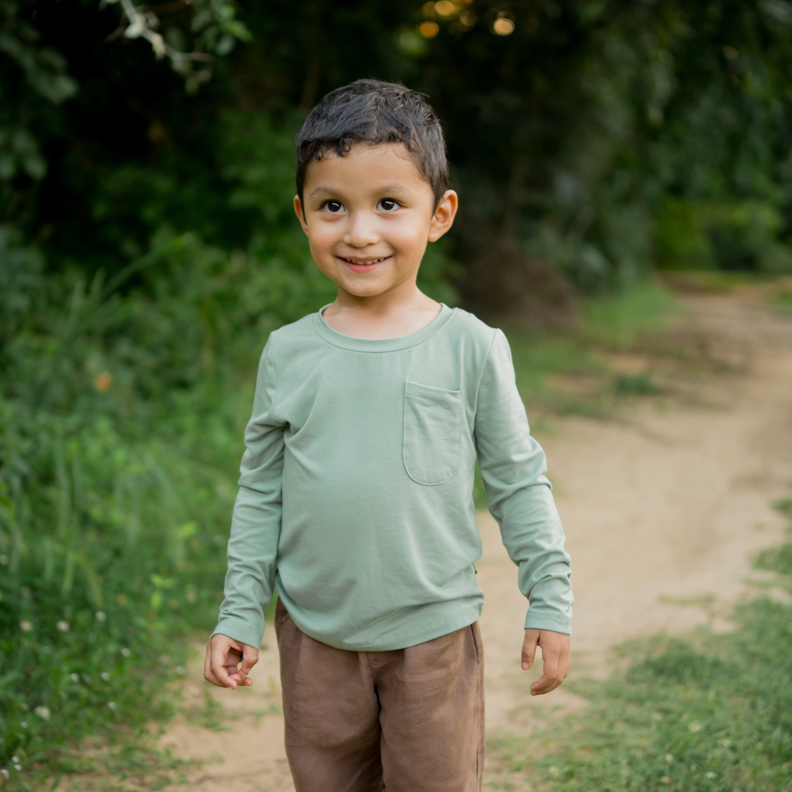  Long Sleeve Toddler Crew Neck Tee in Thyme、mySite、layawaytickets