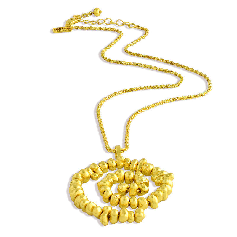 Molten Beaded Pendant Necklace | 14K Gold Plated、mySite、camillekostekn