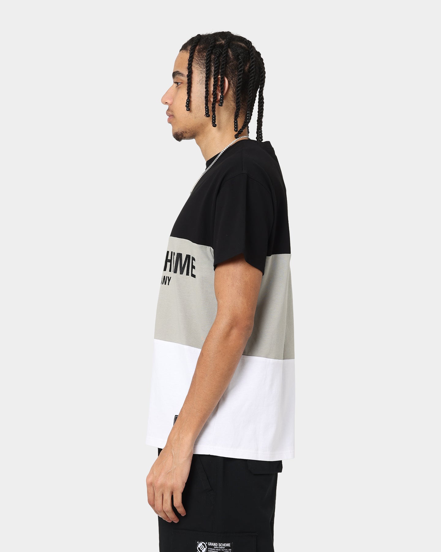 Grand Scheme Colour Block T-Shirt Black/White/Grey、mySite、zt4zffjzw
