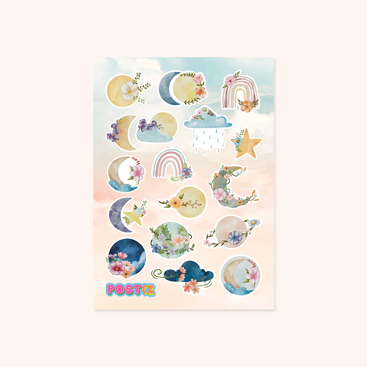  Boho Sky Washi Sticker Sheet、mySite、ghnorth