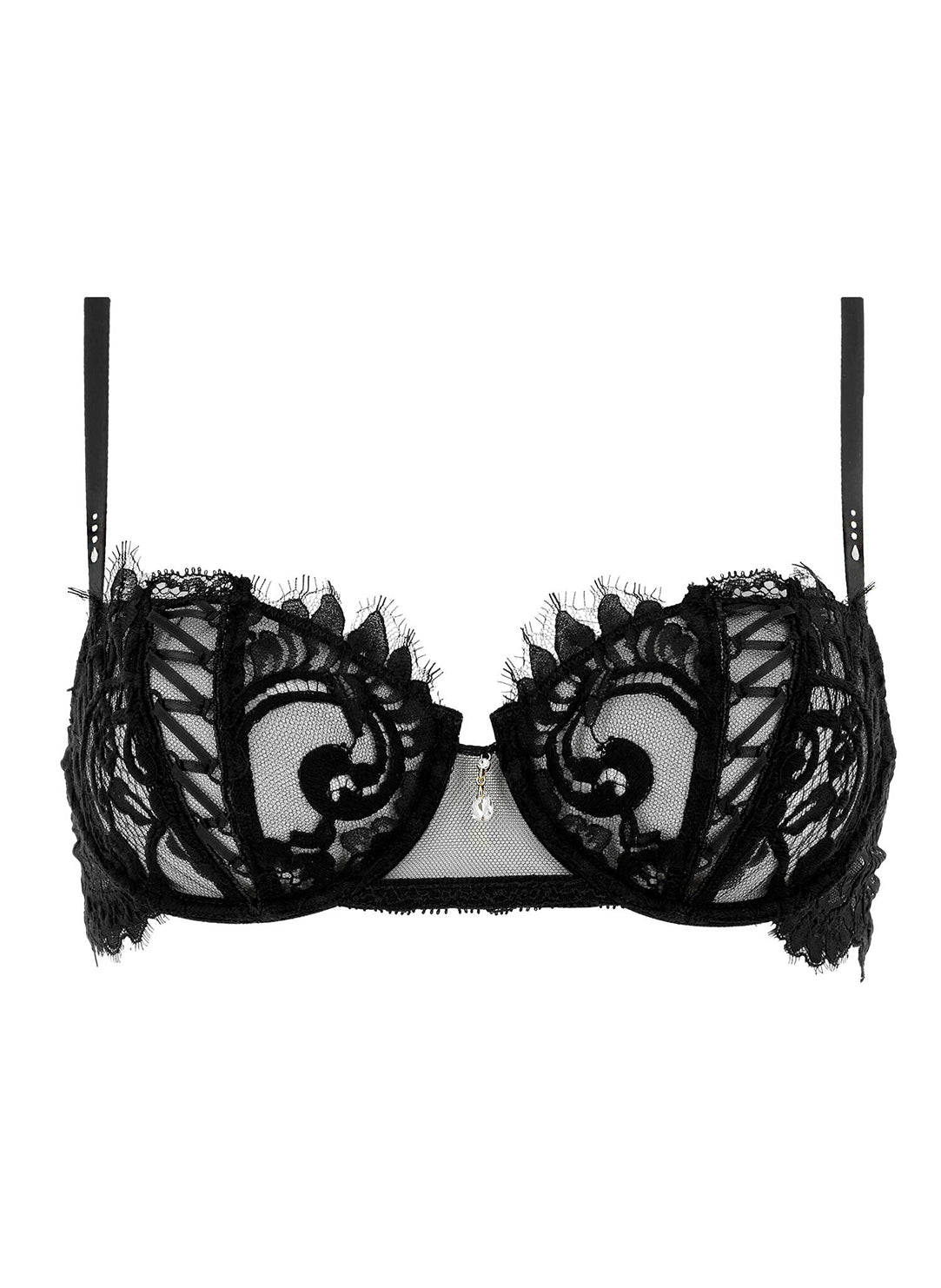  Desirs De Venise Black Vertical Seam Demi Cup Bra、mySite、justintrudeaud