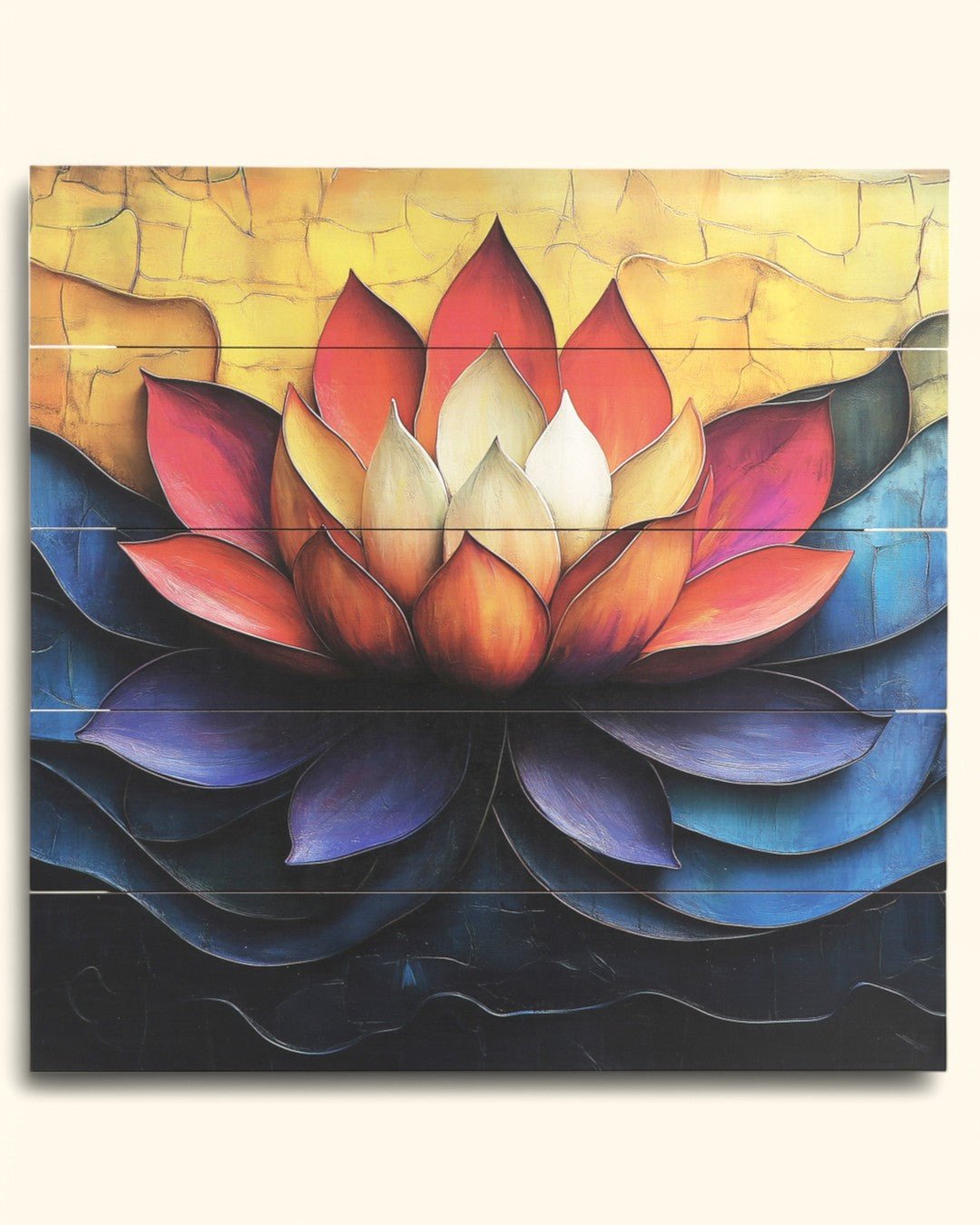 Bold Lotus Wooden Panel Wall Art – 18 x 18、mySite、topwebapps