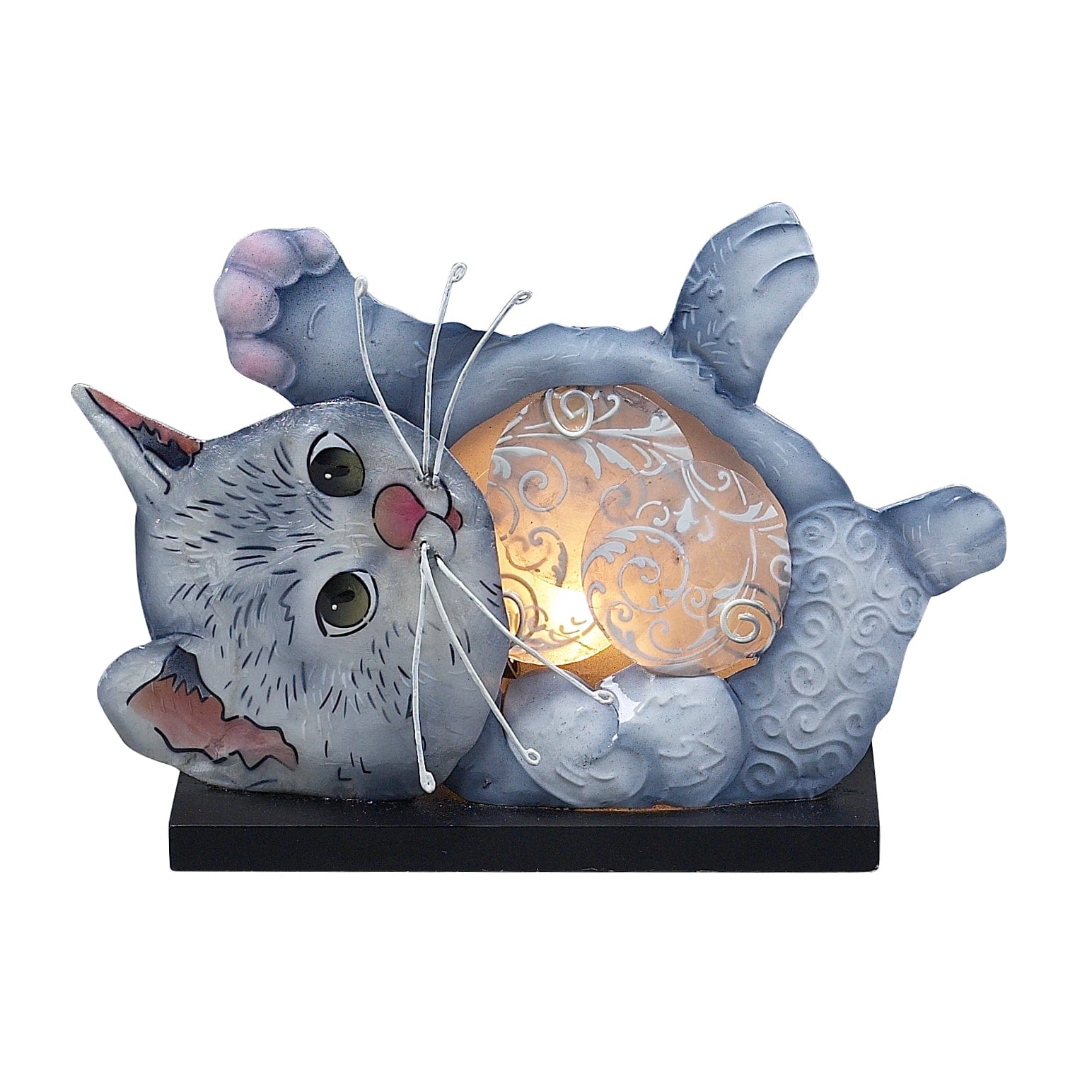 Playful Kitten Decorative Lamp or Night Light Handmade、mySite、g9winljtr
