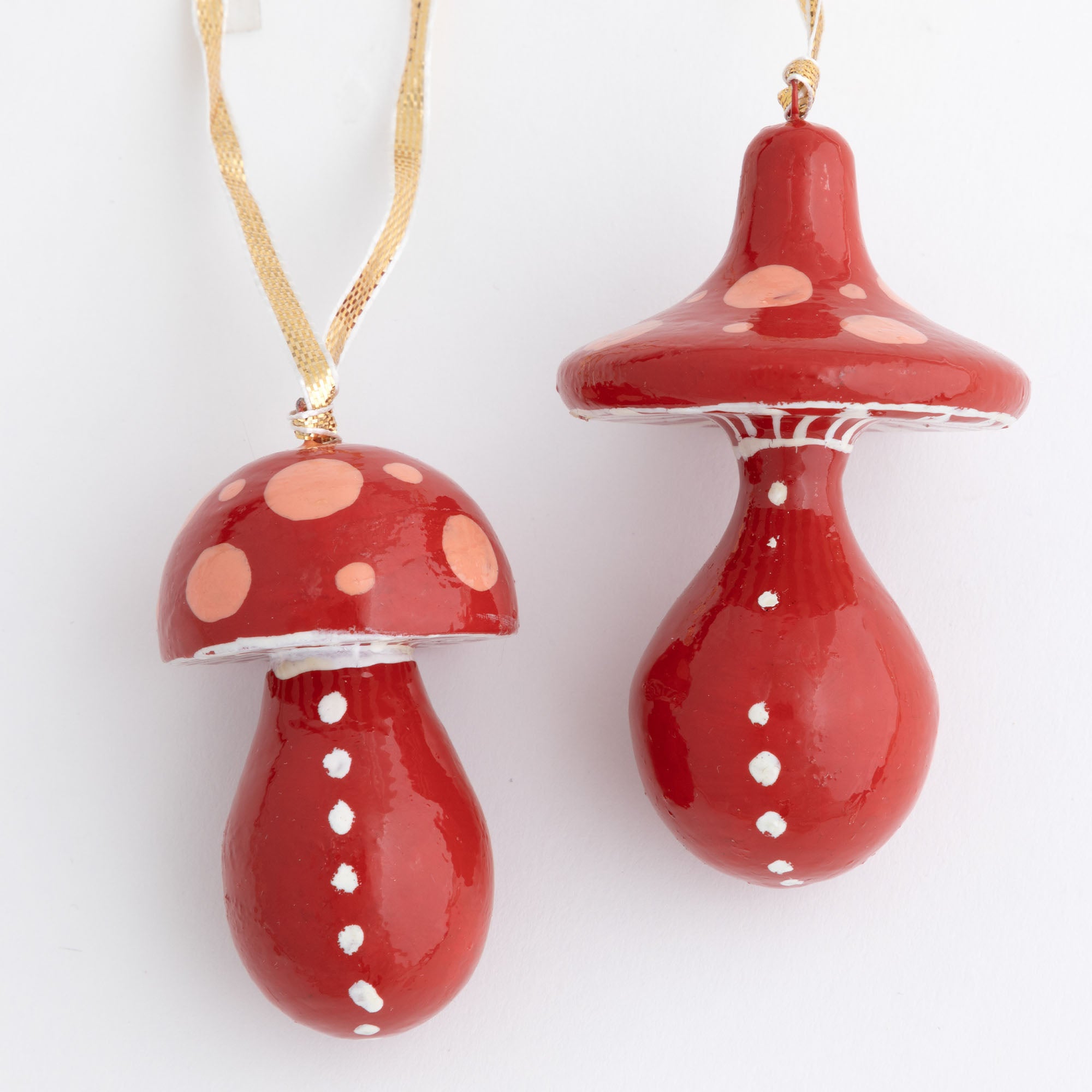 Hand Painted Mushroom Ornaments - Set of 2、mySite、camillekostekn