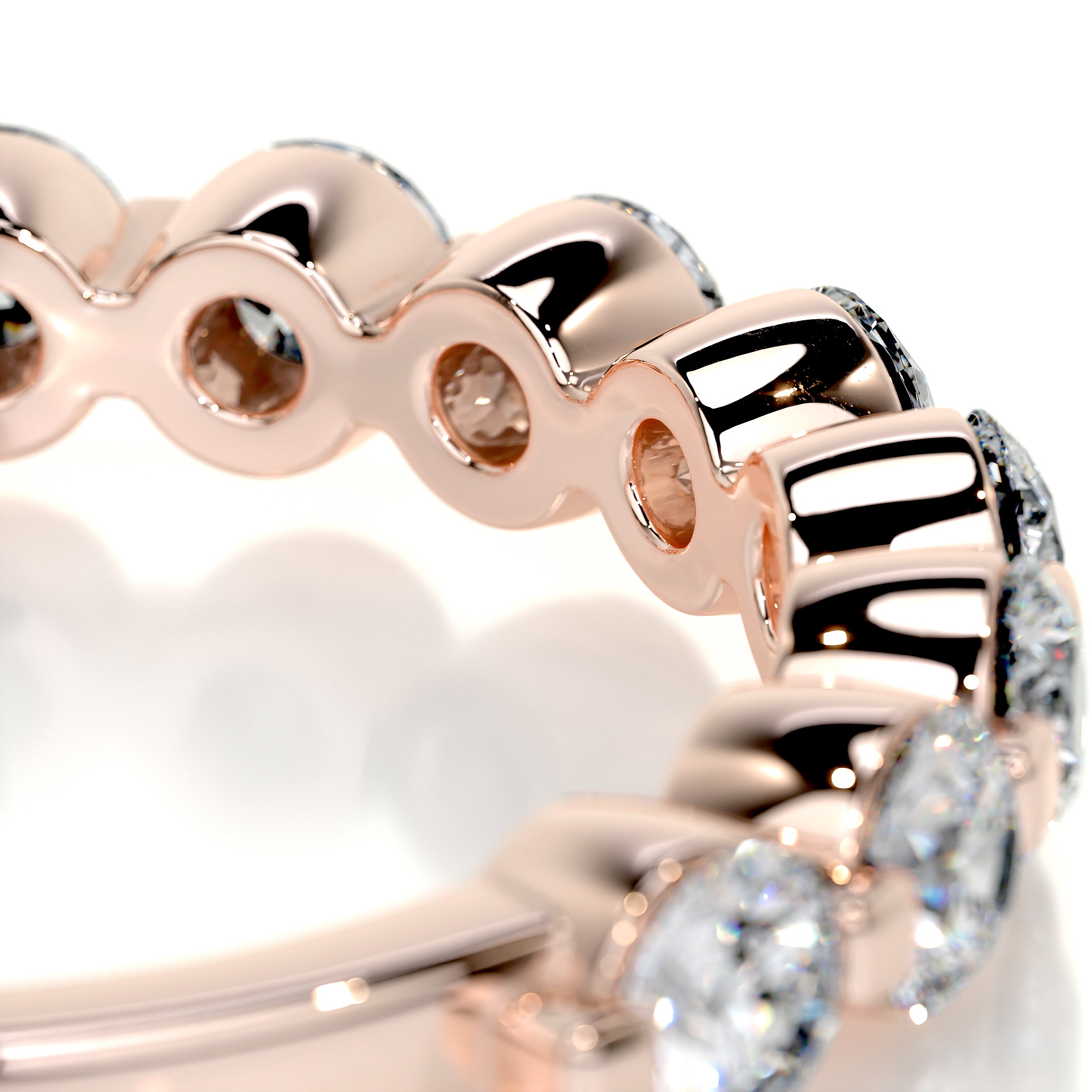 Josie Half-Eternity Wedding Ring (1 Carat) -14K Rose Gold、mySite、hinf8tx79
