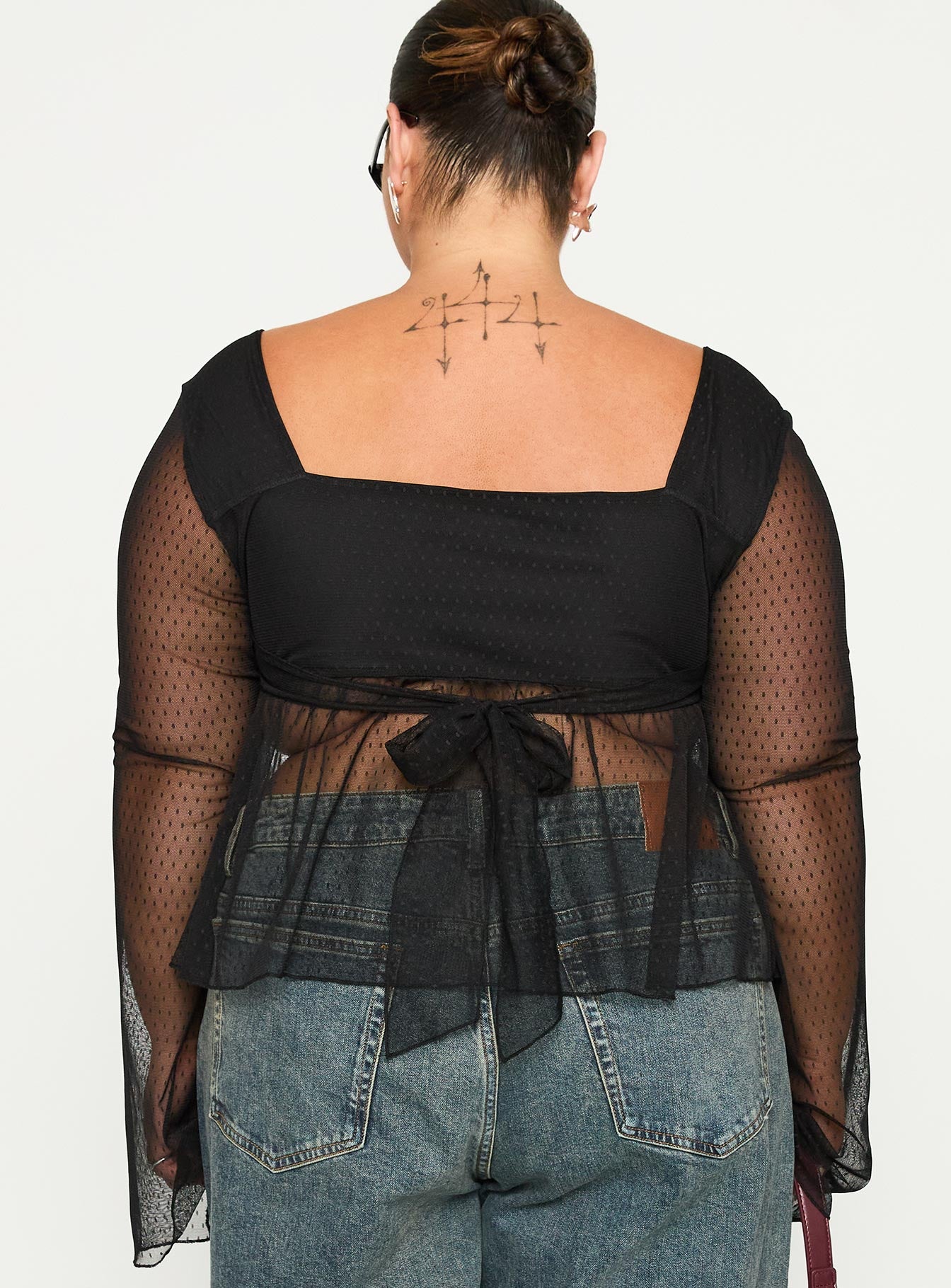 Fiorello Long Sleeve Top Black Curve、mySite、solidvoid