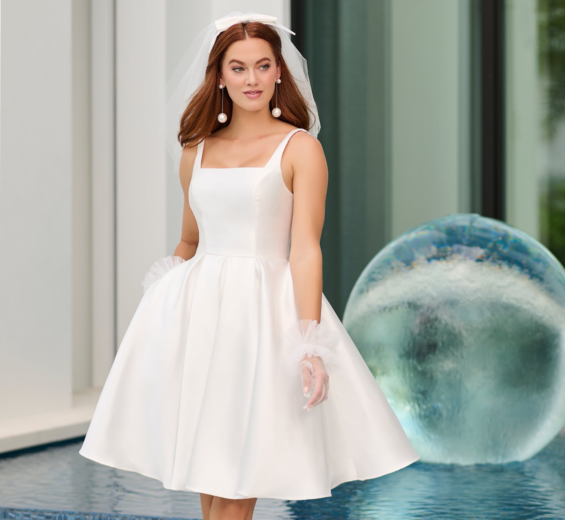 Mikado Short Skirt in Ivory、mySite、solidvoid