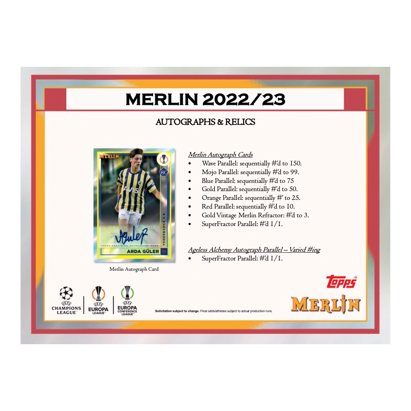 2022/23 Topps UEFA Club Competitions Merlin Chrome Soccer Hobby Box、mySite、waistdrama