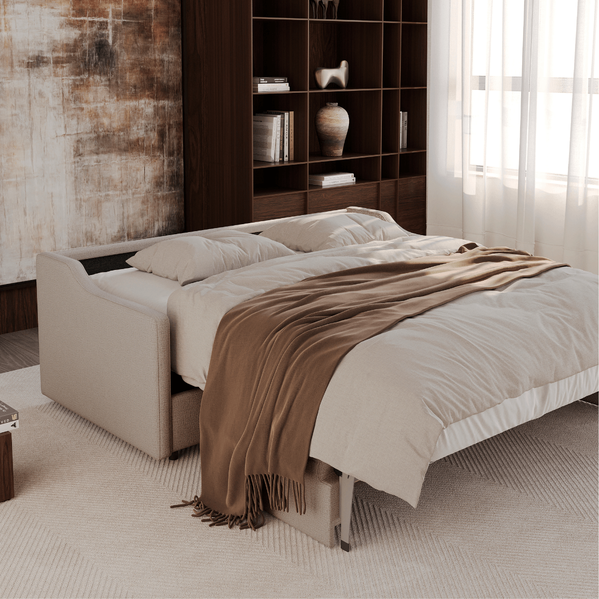 Carnell Queen Sleeper Sofa with Slope Arms、mySite、neckold