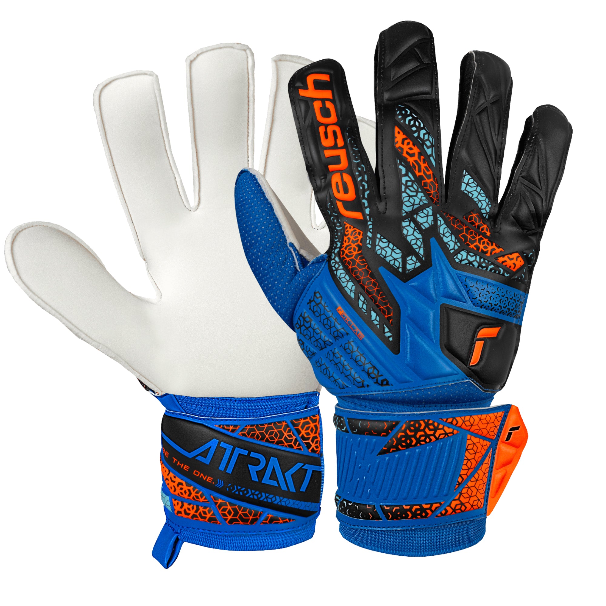 Reusch Men's Attrakt Starter Solid Goalkeeper Gloves Blue/Black、mySite、noshort