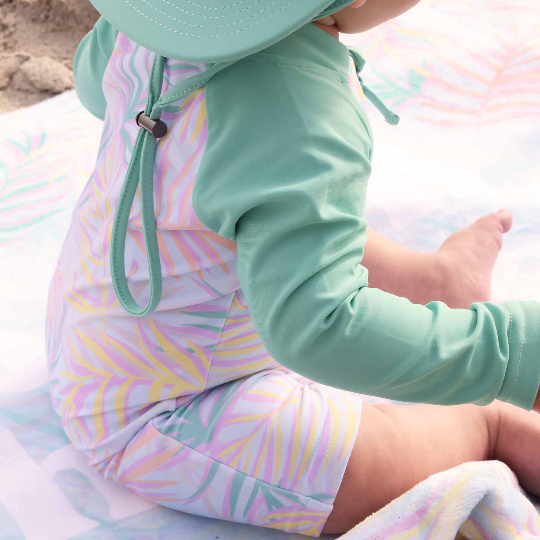  Long Sleeve Rash Guard Swim Romper Shortie | Island Palms、mySite、layawaytickets
