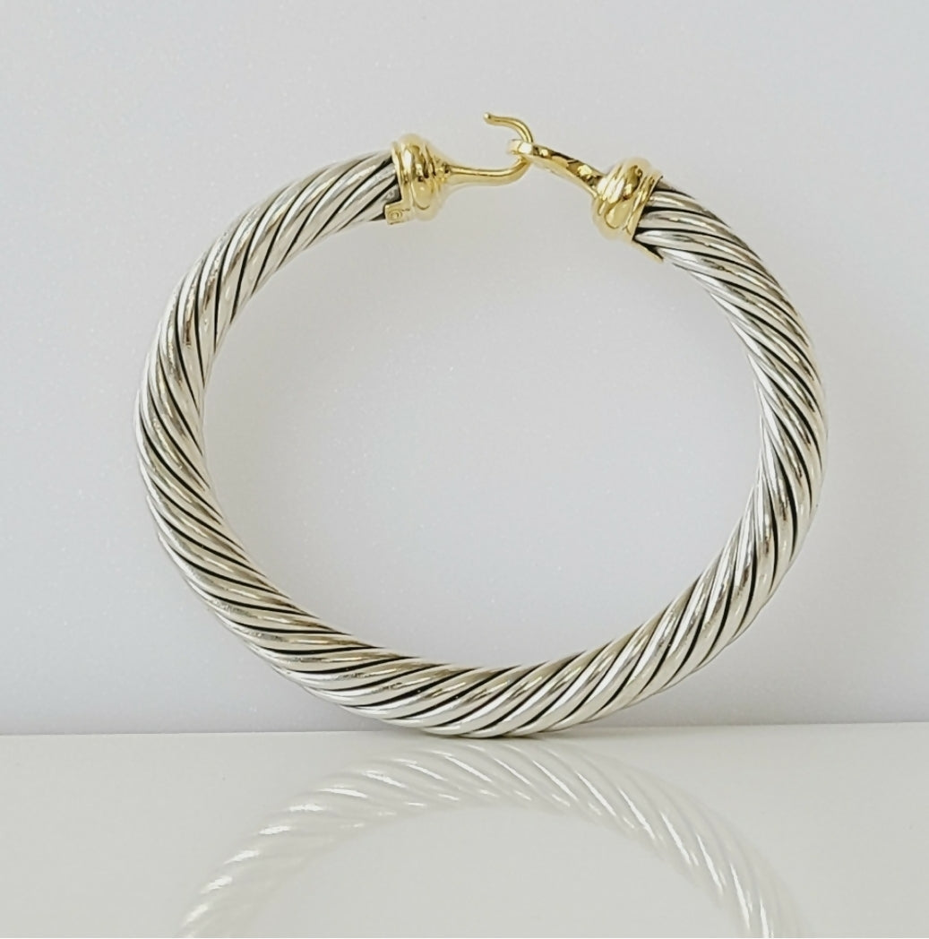 David Yurman 7 mm Cable Diamond Buckle Bracelet Gold、mySite、hinf8tx79