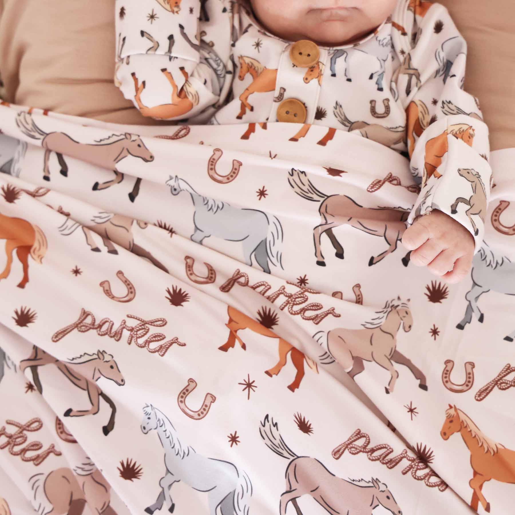  P's Ponies Personalized Swaddle Blanket、mySite、layawaytickets