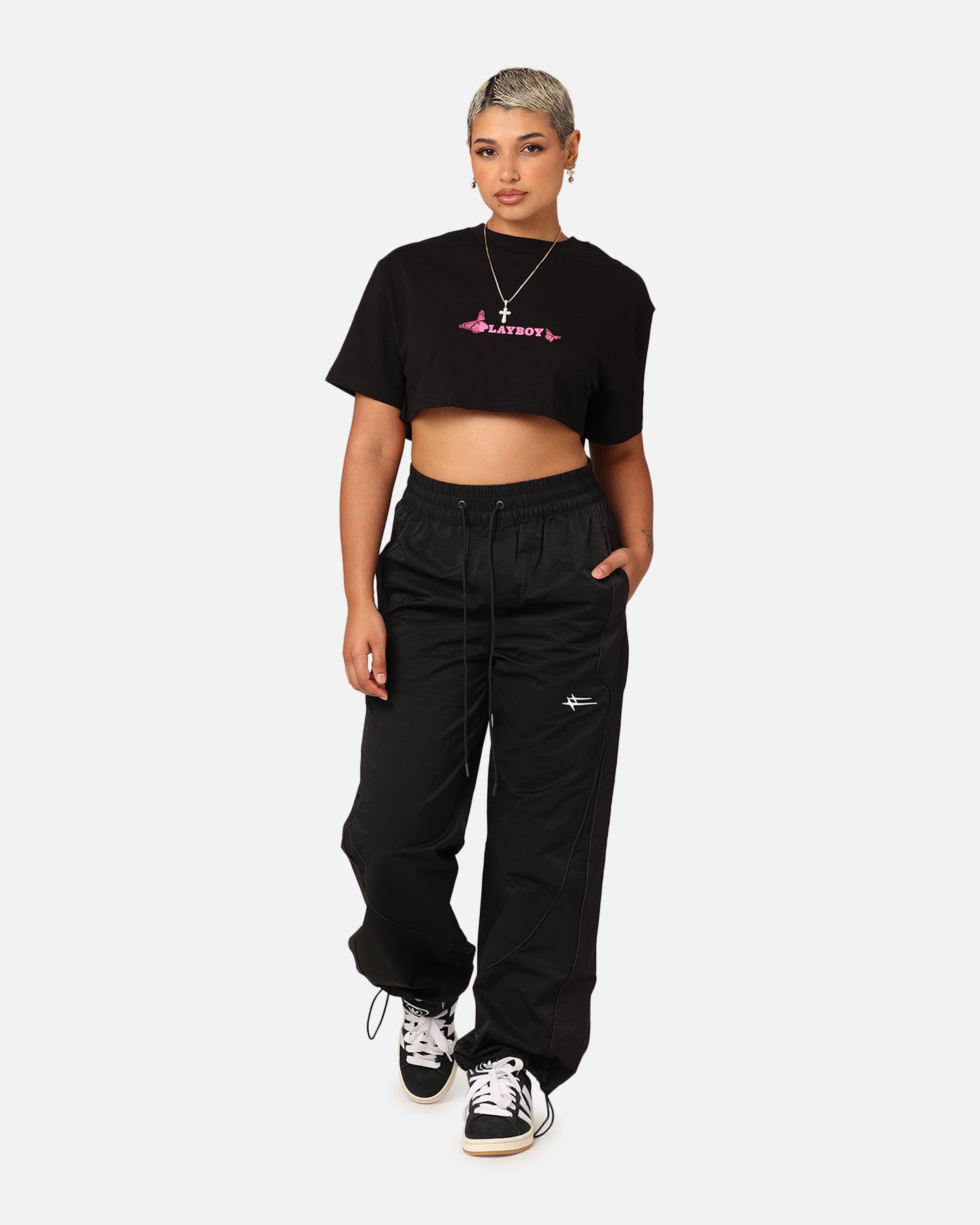 Playboy Women's SMU Cropped T-Shirt Black、mySite、zt4zffjzw