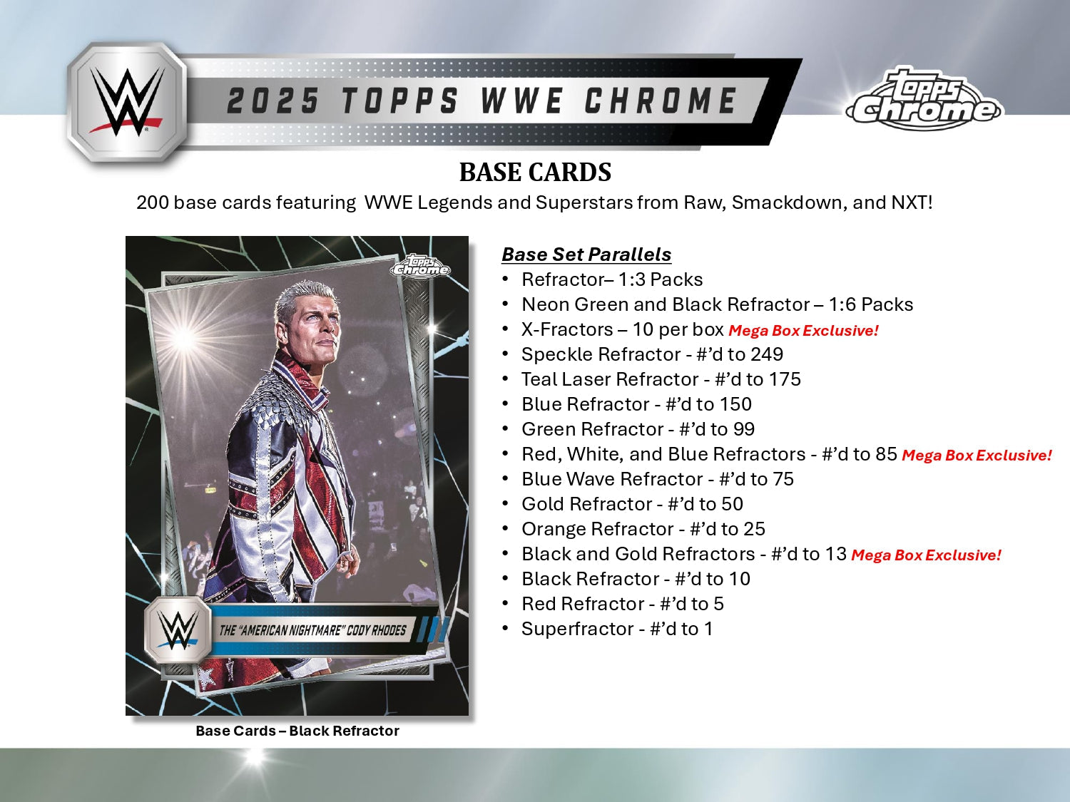 Topps Chrome WWE 2025 - Mega Box、mySite、waistdrama