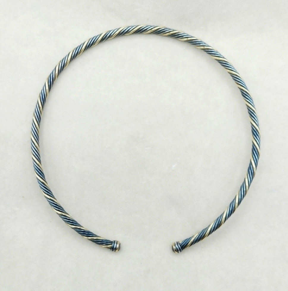 David Yurman Cable Collar Necklace 鈥?Black & Gold、mySite、hinf8tx79