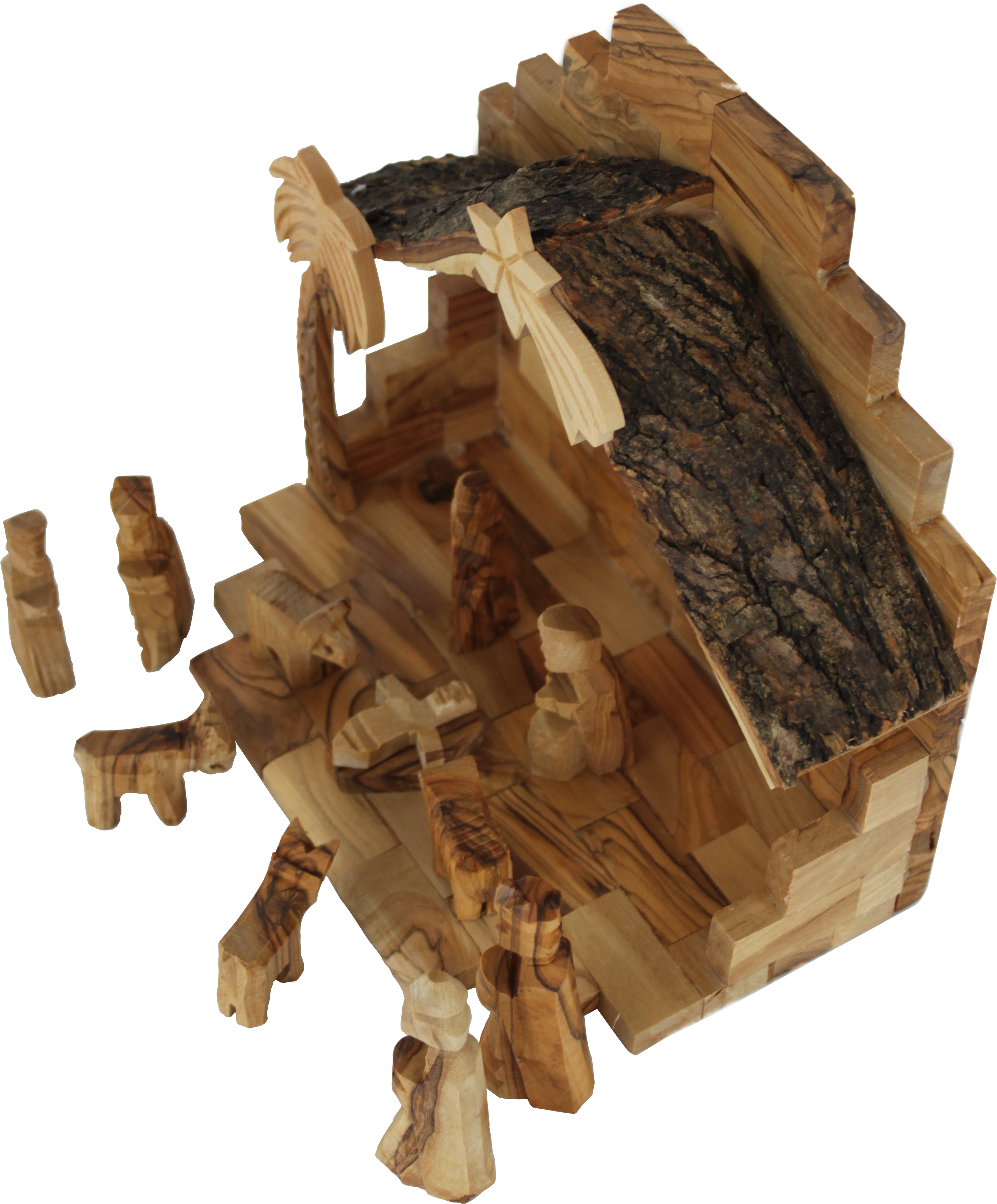  Holy Land Market Olive Wood Miniature Set with Stable 12 Pieces、mySite、elrpsem3k