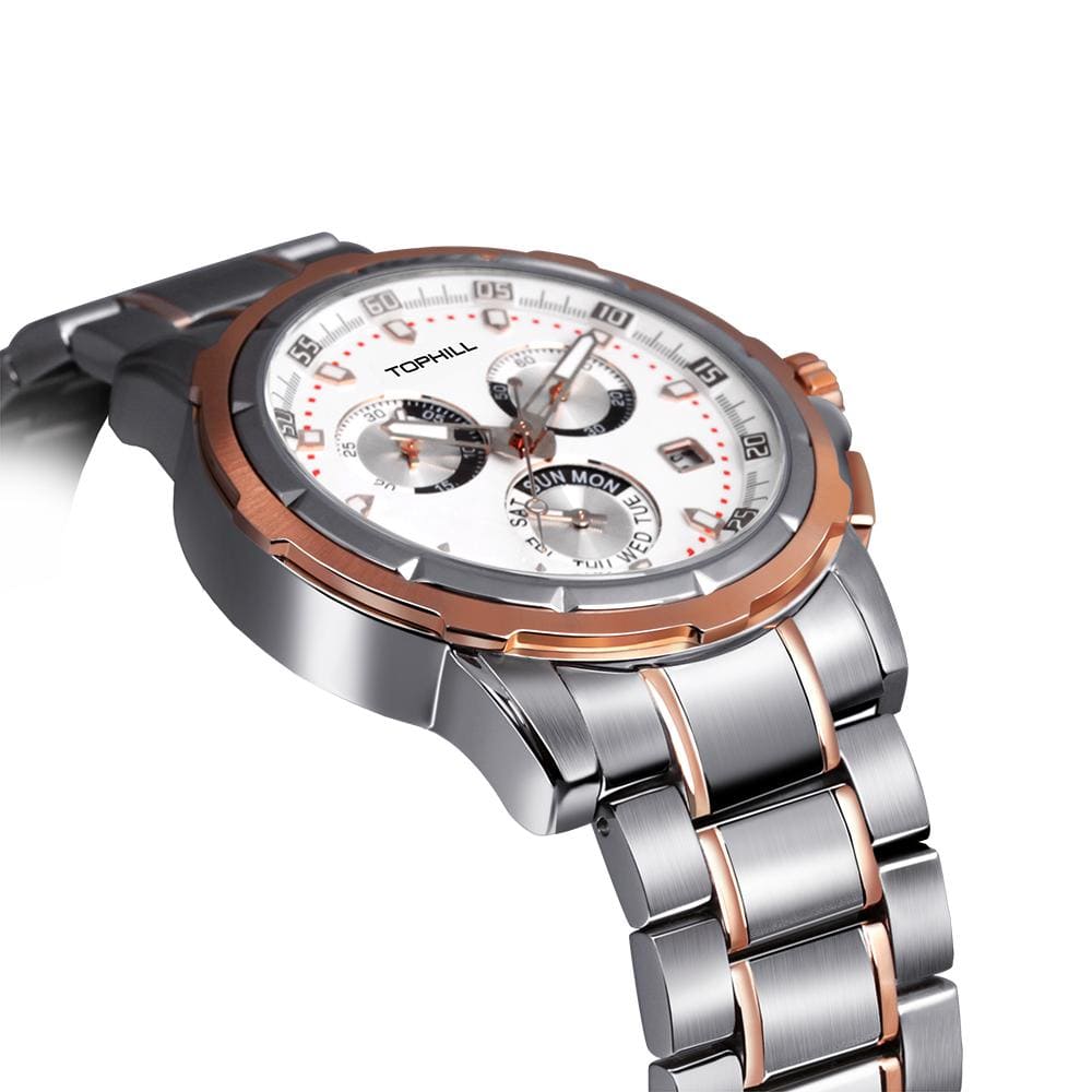 Luxury Men's Chronograph Watch-Stainless Steel, 10ATM Waterproof、mySite、g9winljtr