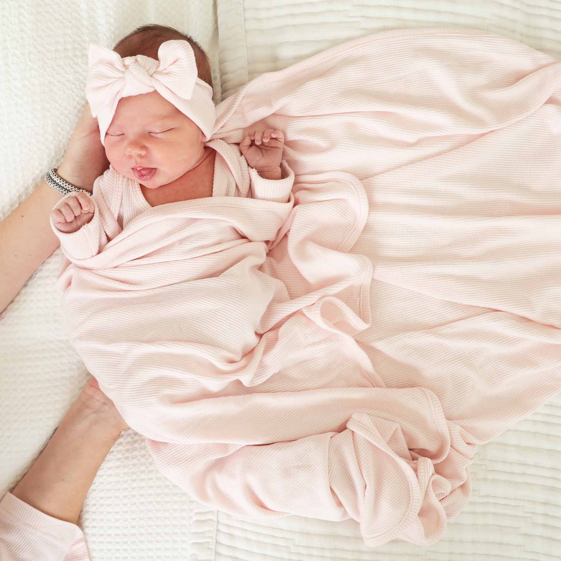  Pearl Pink Bamboo Waffle Oversized Swaddle Blanket、mySite、layawaytickets