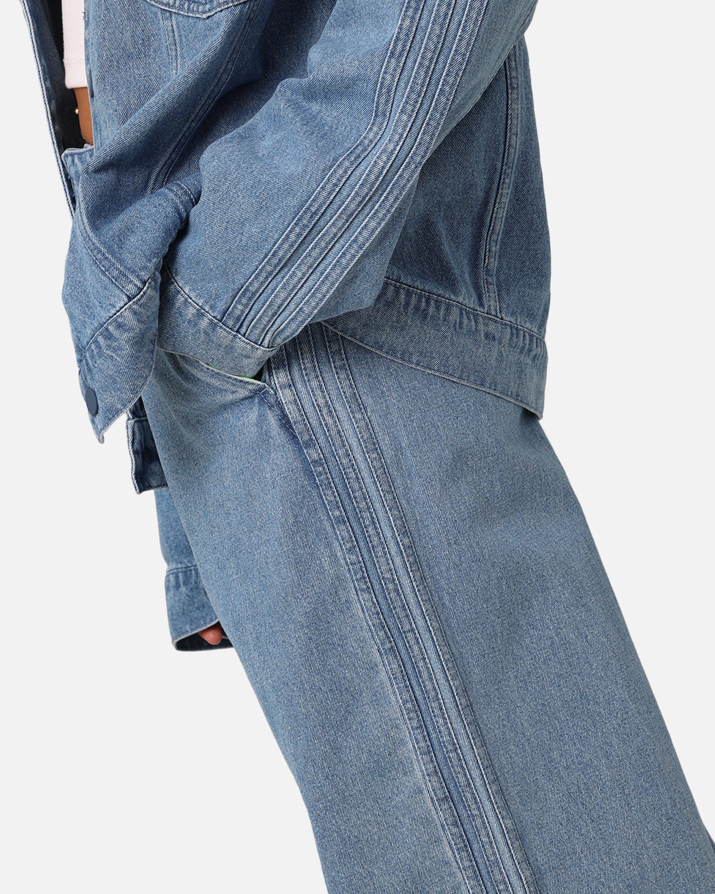 Adidas X KSENIASCHNAIDER Women's 3-Stripe Jeans Light Denim、mySite、zt4zffjzw