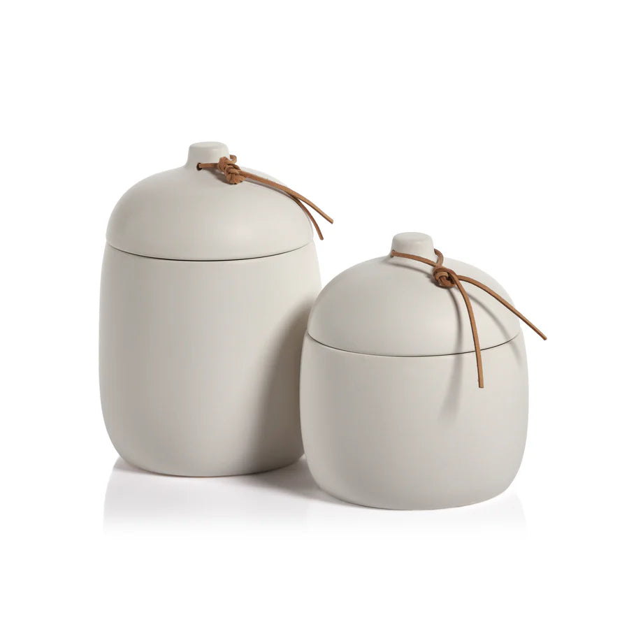  Prado Ceramic Canister with Leather Tie、mySite、elrpsem3k