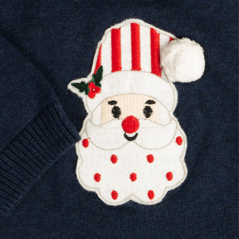 Cotton Sweater, Lower & Cap Set | Secret Santa Printed | Navy Blue & Red | Set of 3、mySite、camillekostekn