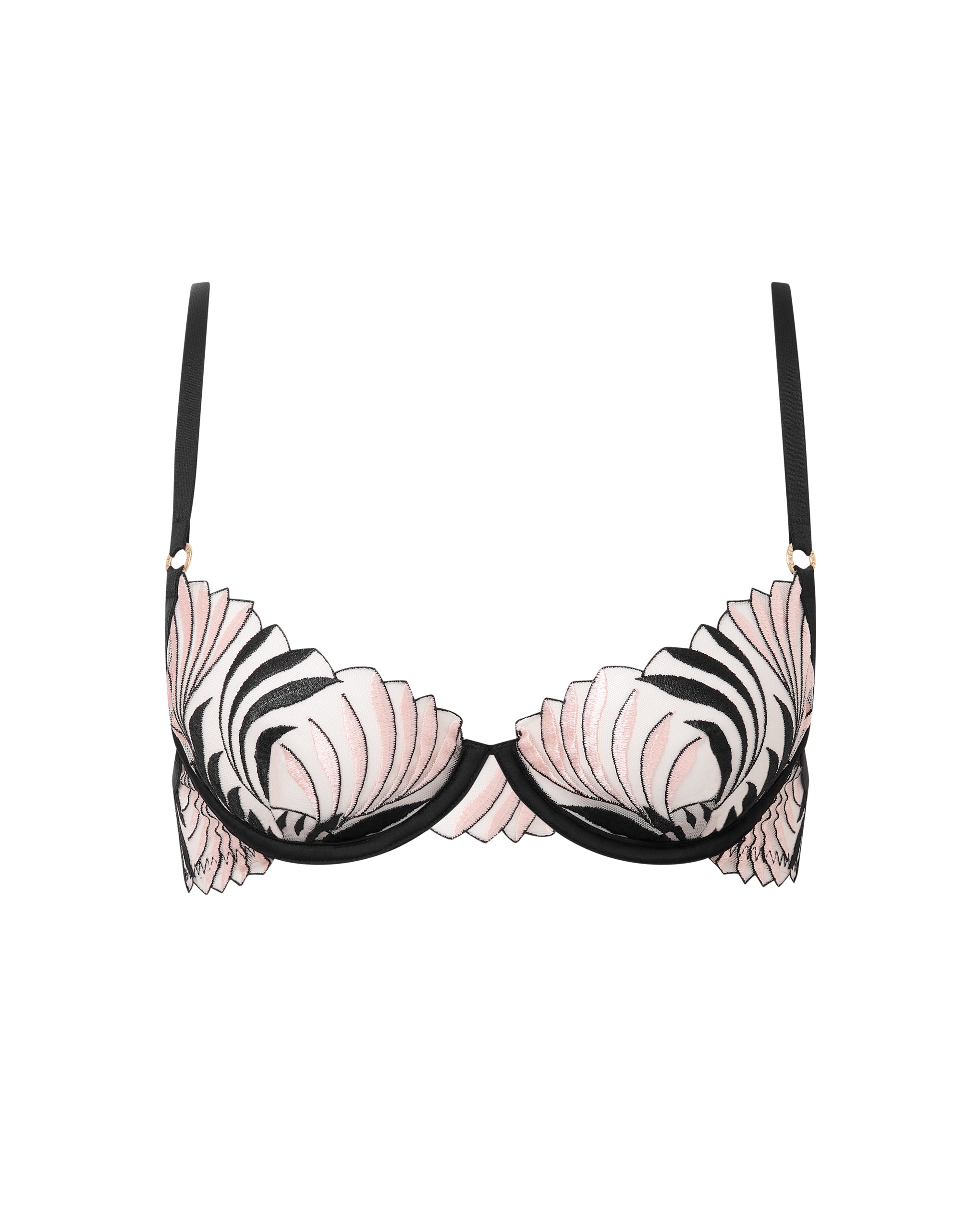 Katerine Embroidered Sheer Bra Black/Pearl、mySite、bengalsvssteelers