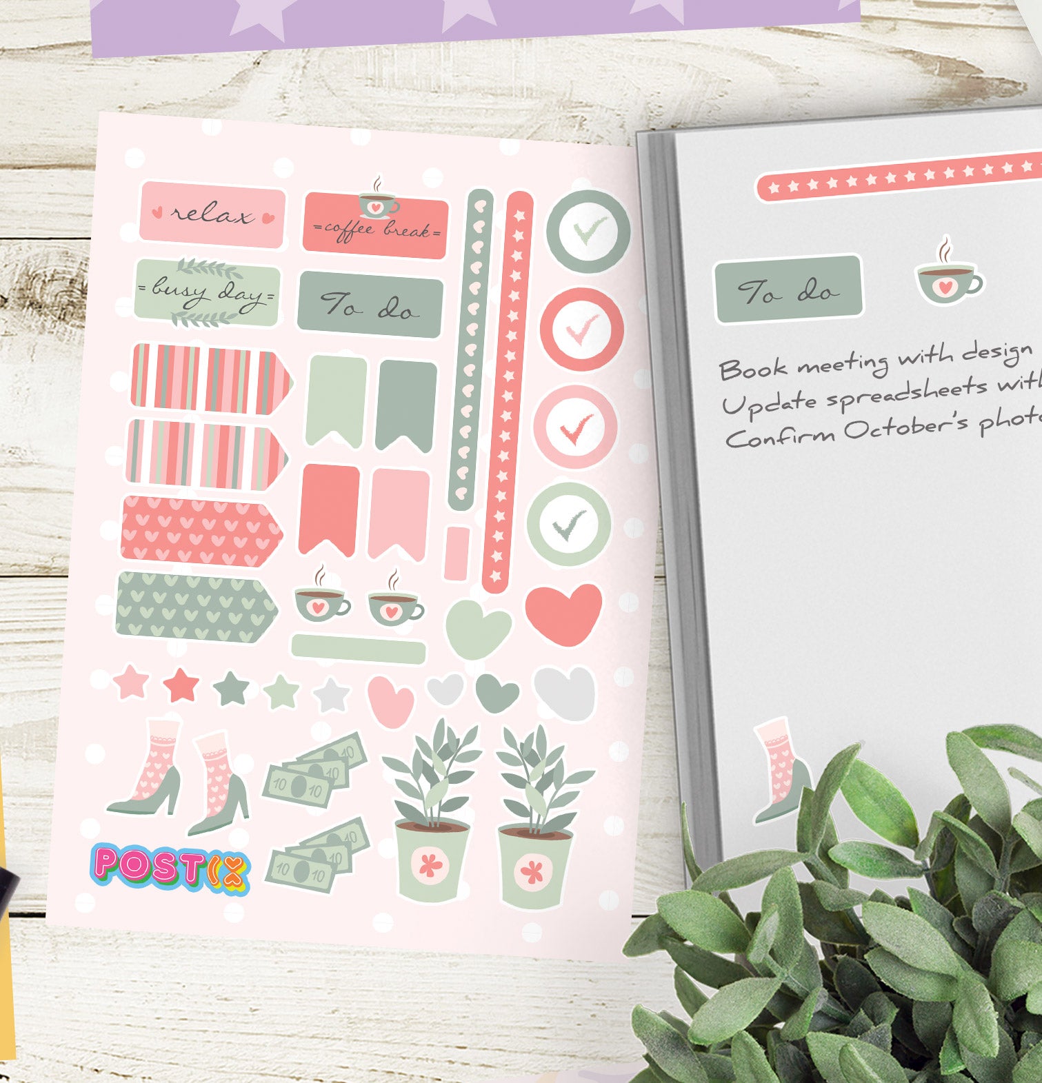  Work It Mini Sticker Sheet、mySite、ghnorth