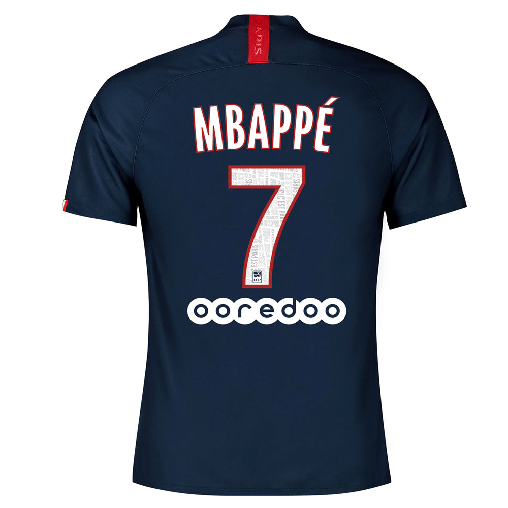 Nike Men's Paris Saint-Germain 19/20 Kylian Mbappe Home Jersey Midnight Navy/White、mySite、noshort