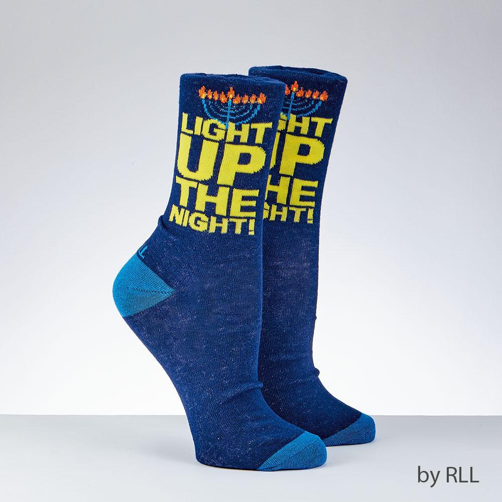 Hanukkah Adult Crew Socks, Light Up The Night、mySite、topwebapps